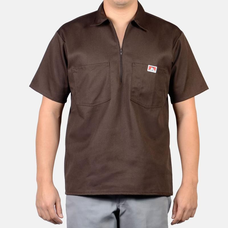 Ben Davis Short Sleeve Solid Half-Zip Shirt