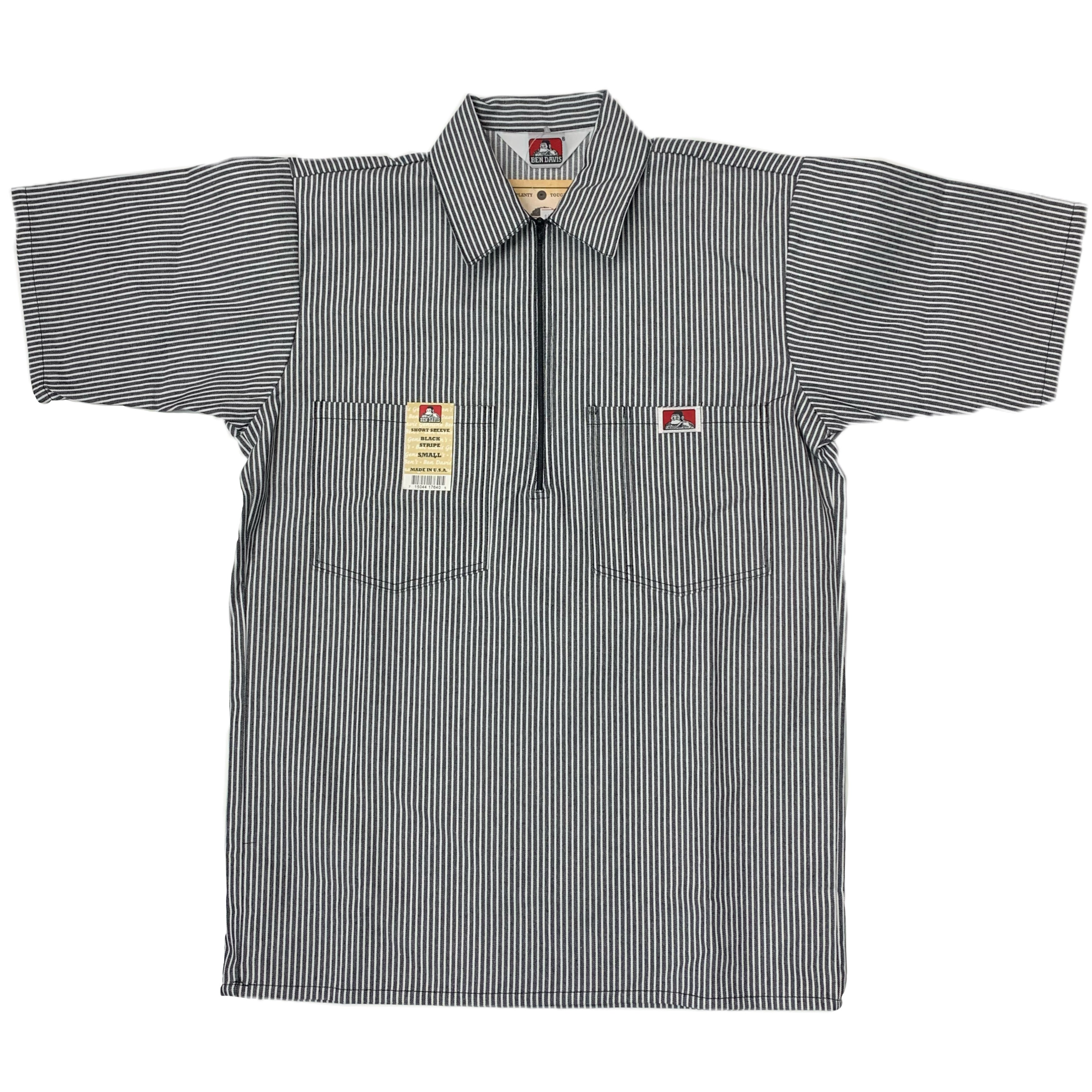 Ben Davis Short Sleeve Striped Half-Zip Shirt