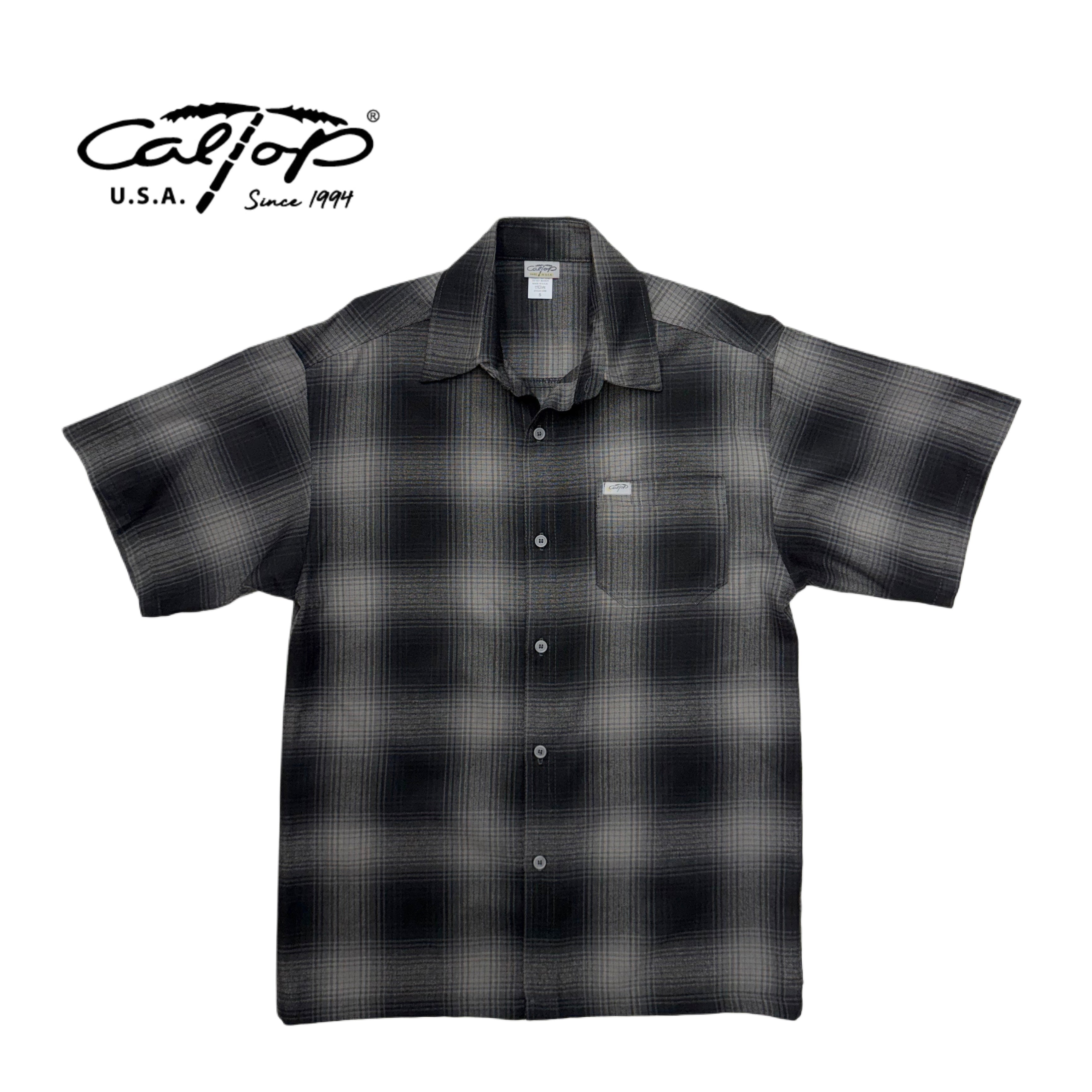 CALTOP Short Sleeve Plaid Flannel Shirts