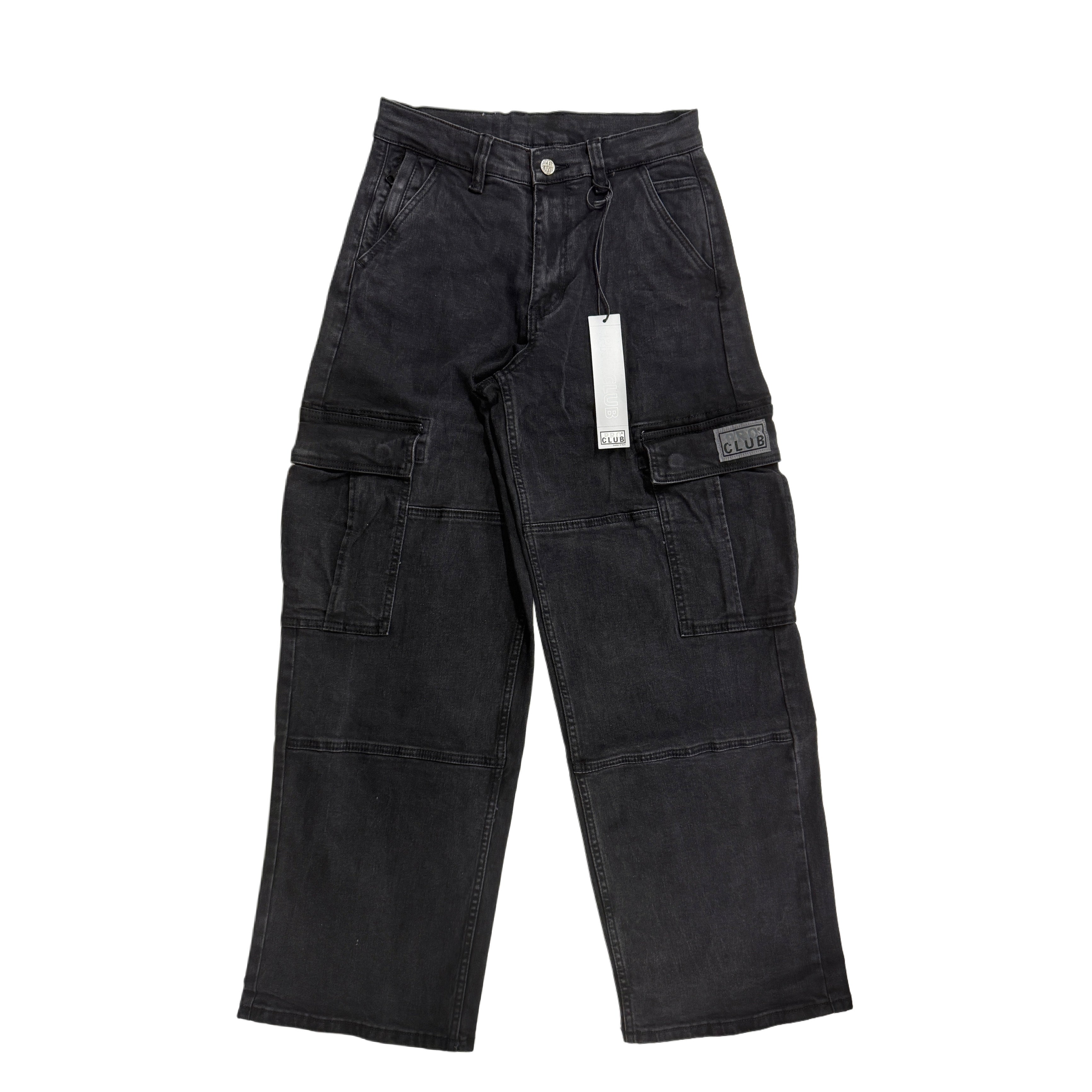 Pro Club Men's Heavyweight Baggy Fit Denim Cargo Pant