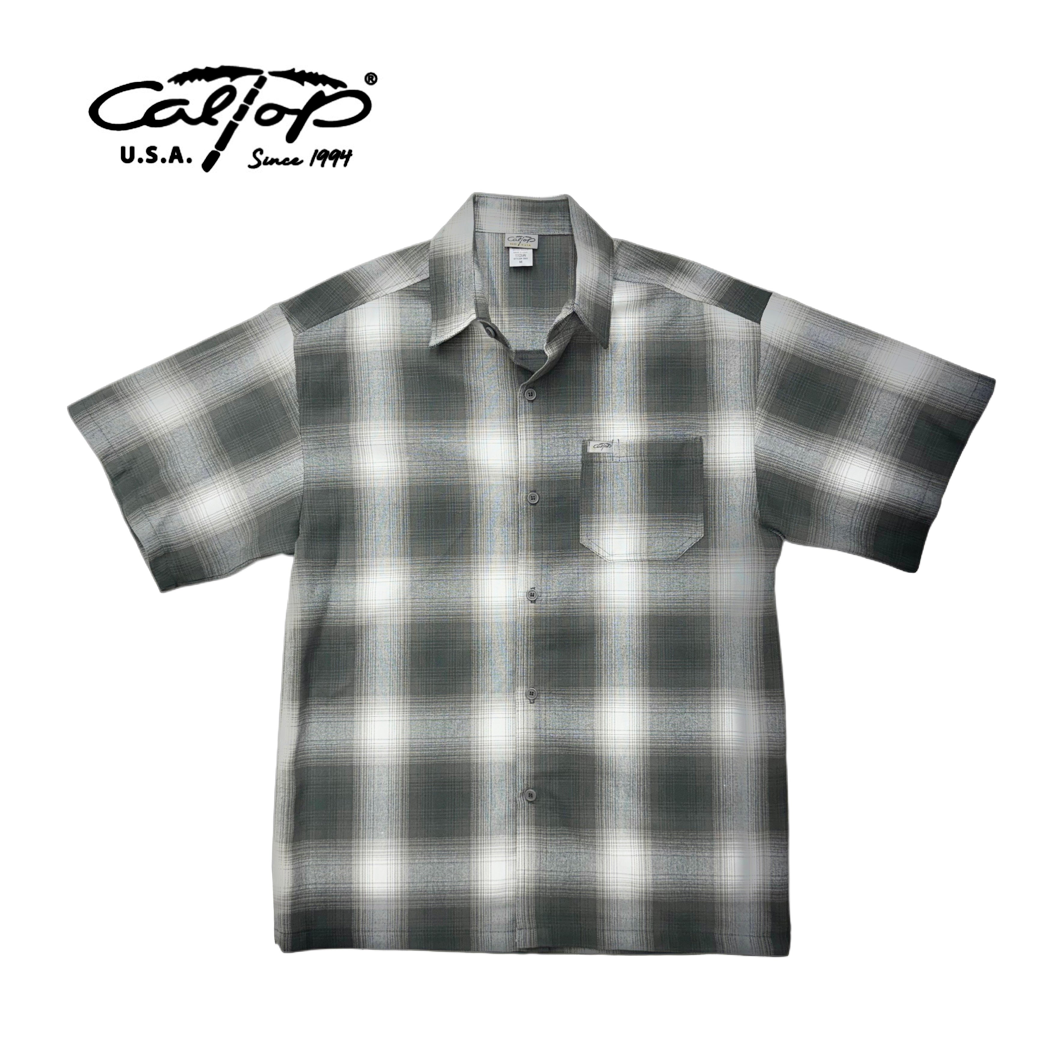 CALTOP Short Sleeve Plaid Flannel Shirts