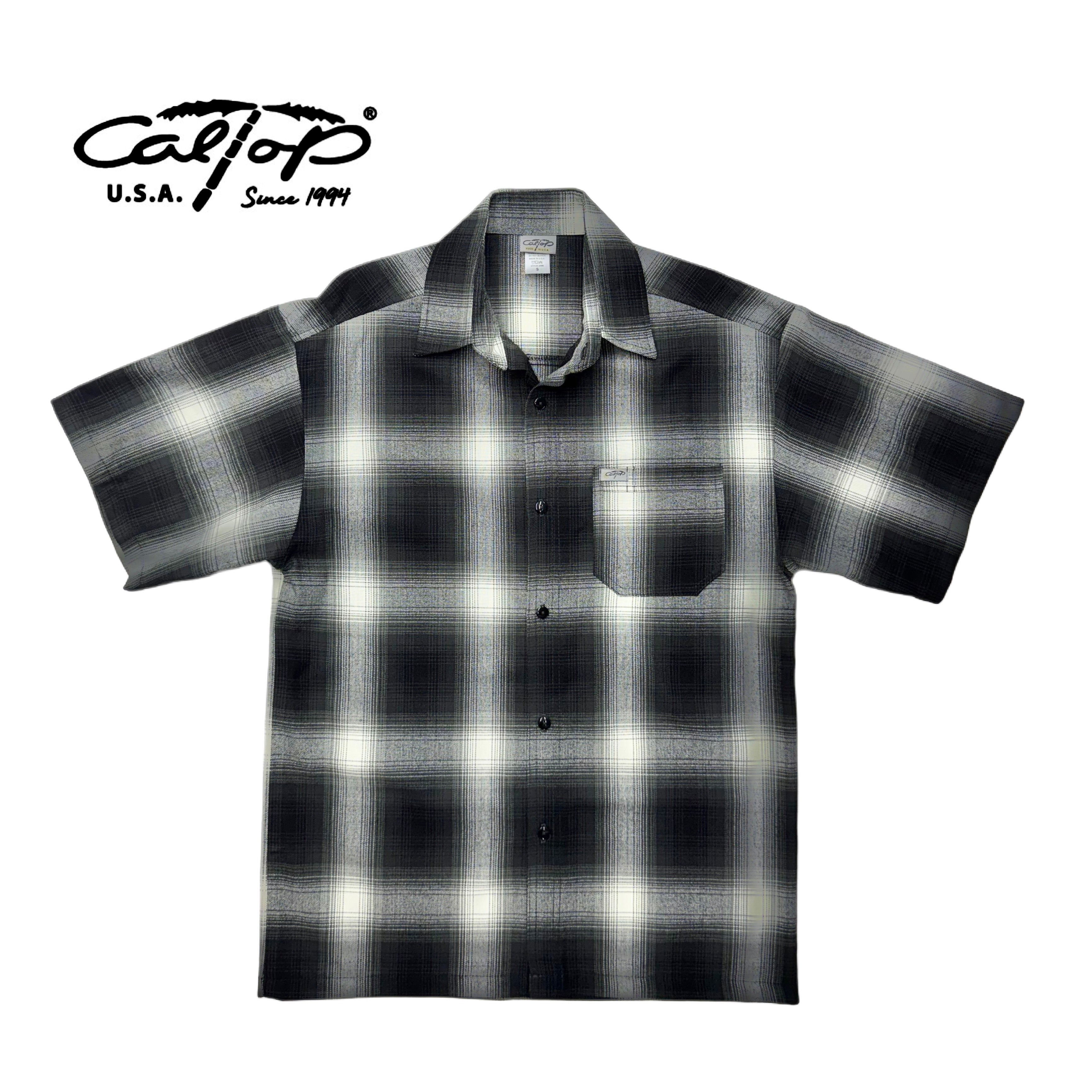 CALTOP Short Sleeve Plaid Flannel Shirts