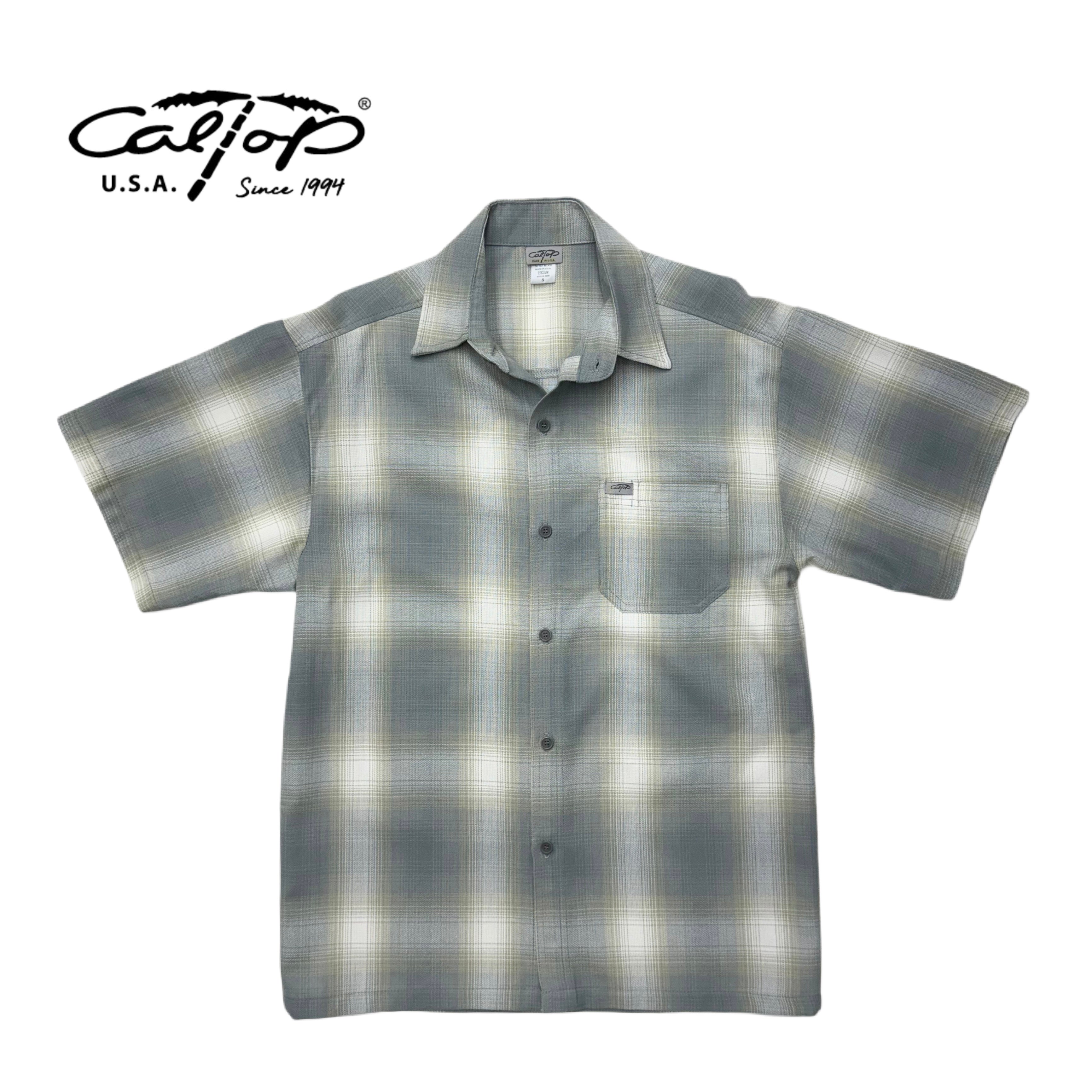 CALTOP Short Sleeve Plaid Flannel Shirts