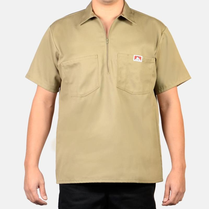 Ben Davis Short Sleeve Solid Half-Zip Shirt