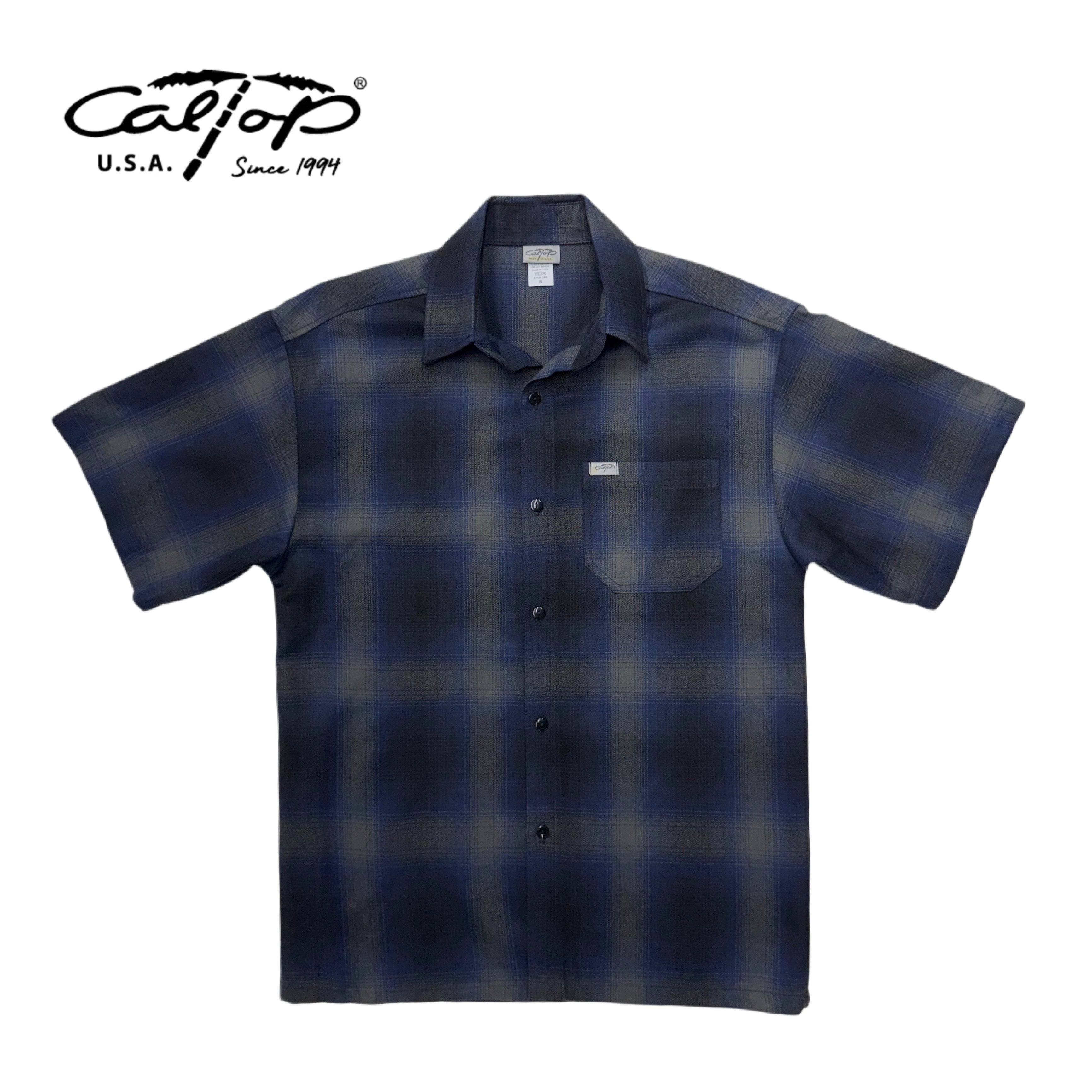 CALTOP Short Sleeve Plaid Flannel Shirts
