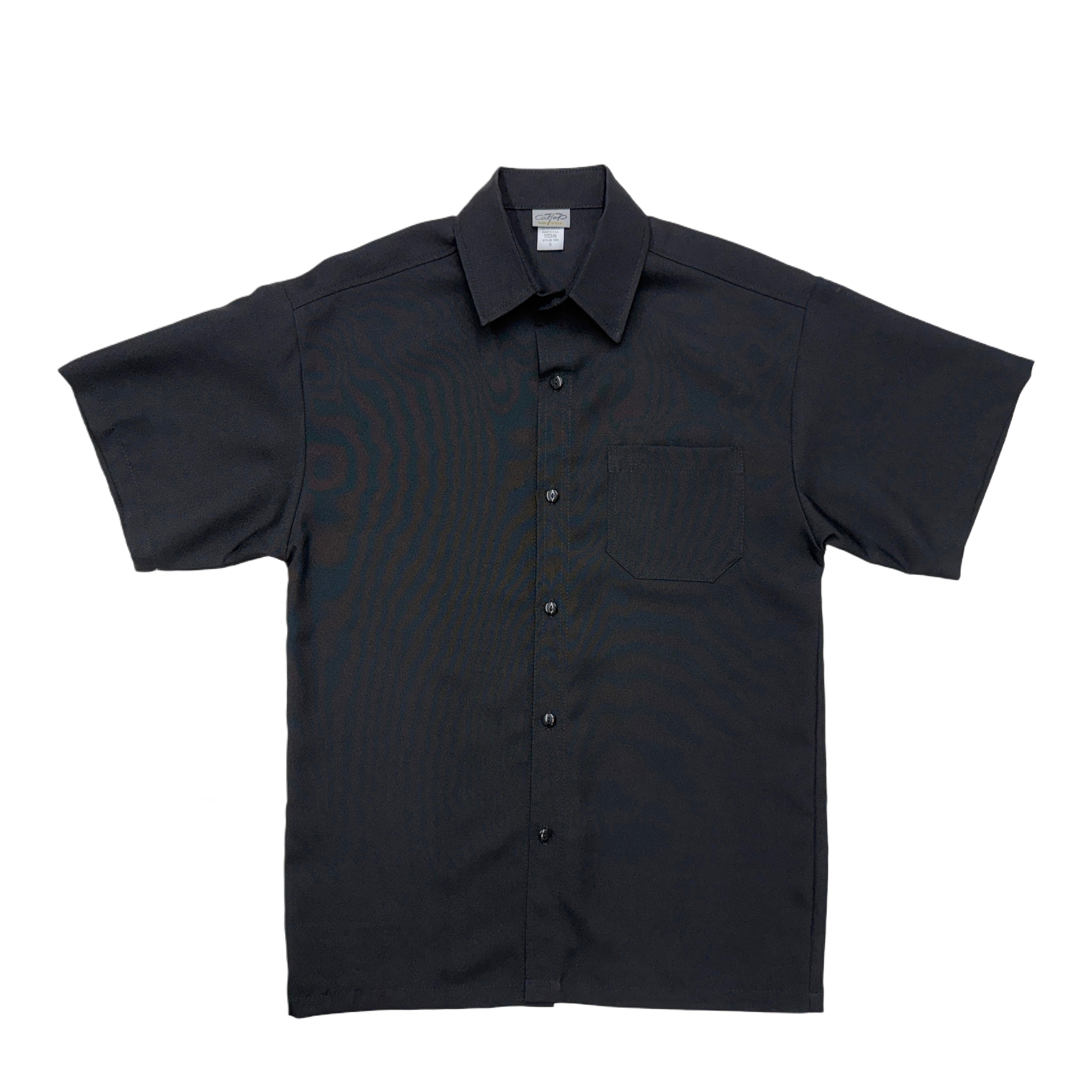 CALTOP Short Sleeve Button Up Solid Shirts