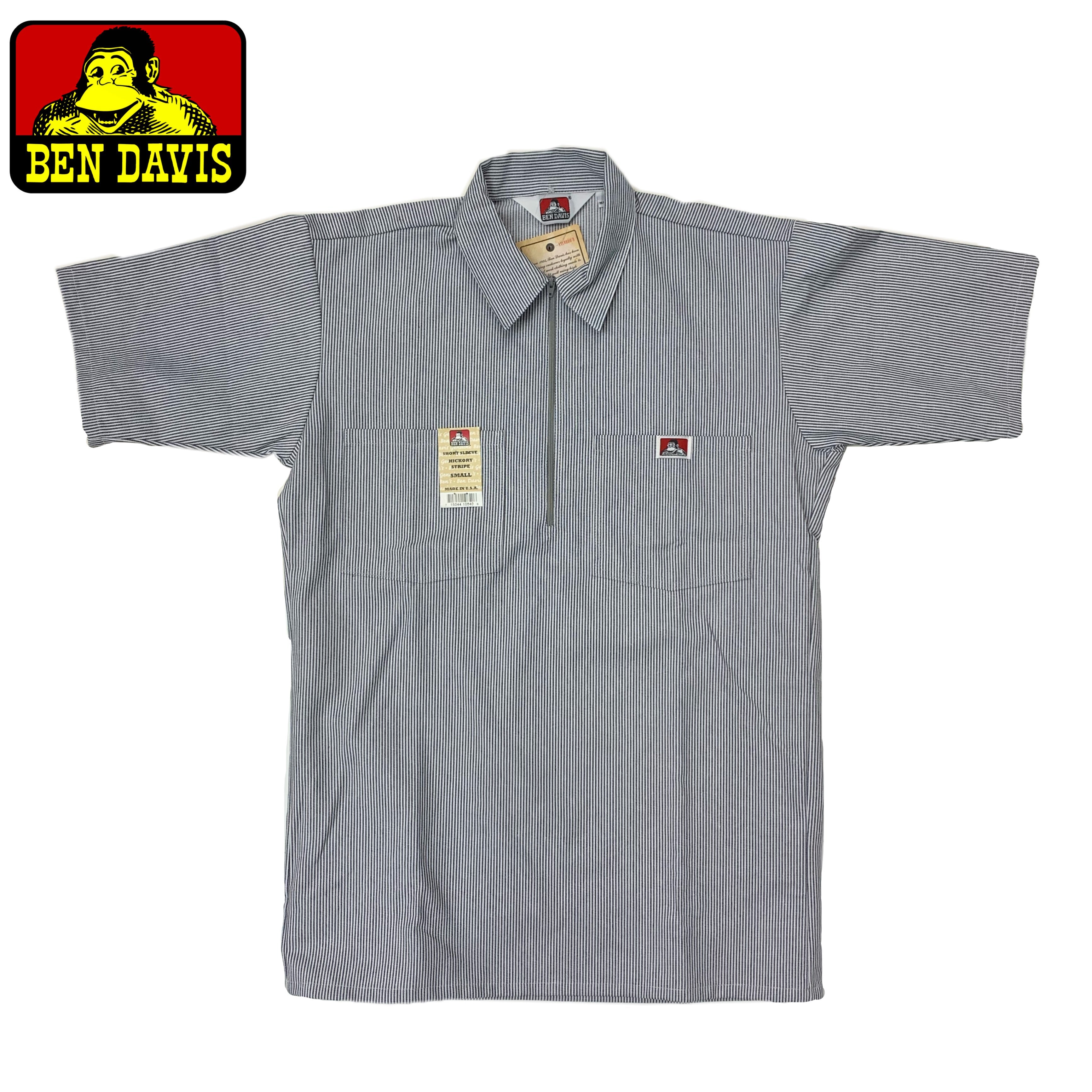 Ben Davis Short Sleeve Striped Half-Zip Shirt