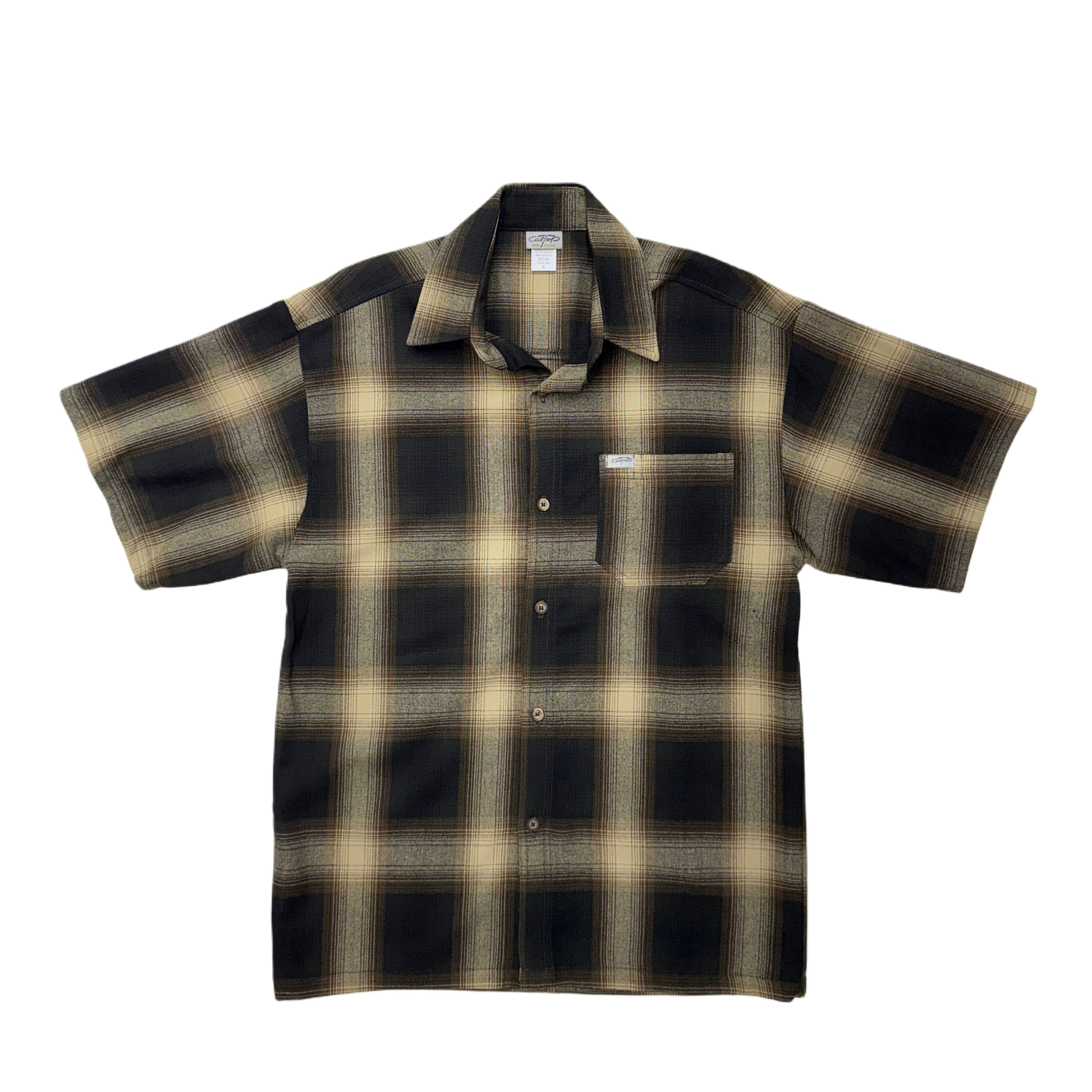 CALTOP Short Sleeve Plaid Flannel Shirts