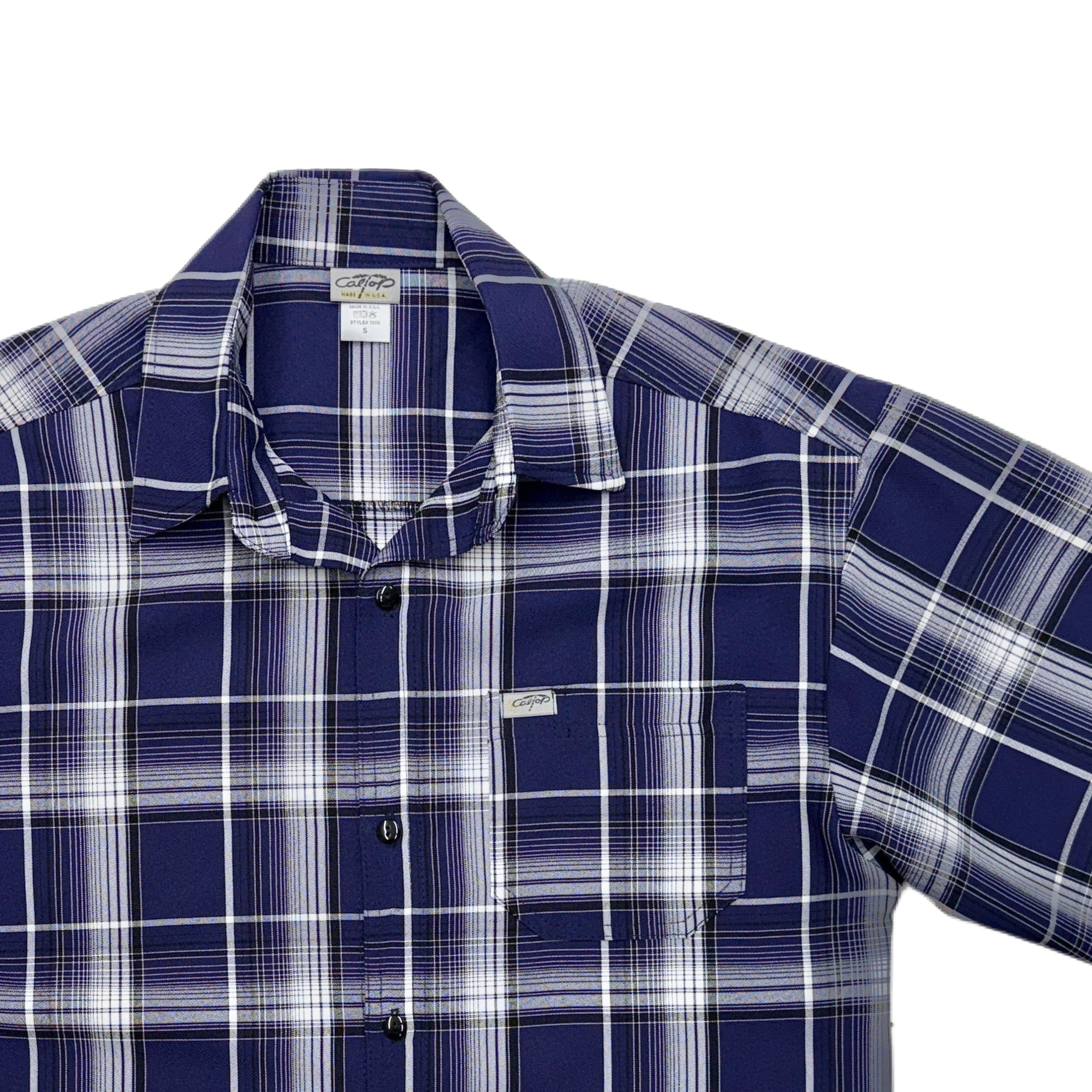 CALTOP Short Sleeve Button Up Plaid Shirt
