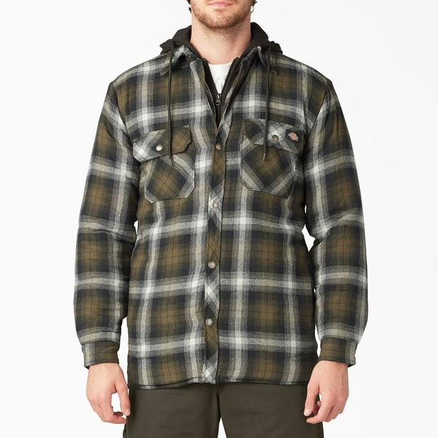 Dickies Water Repellent Flannel Hooded Shirt Jacket