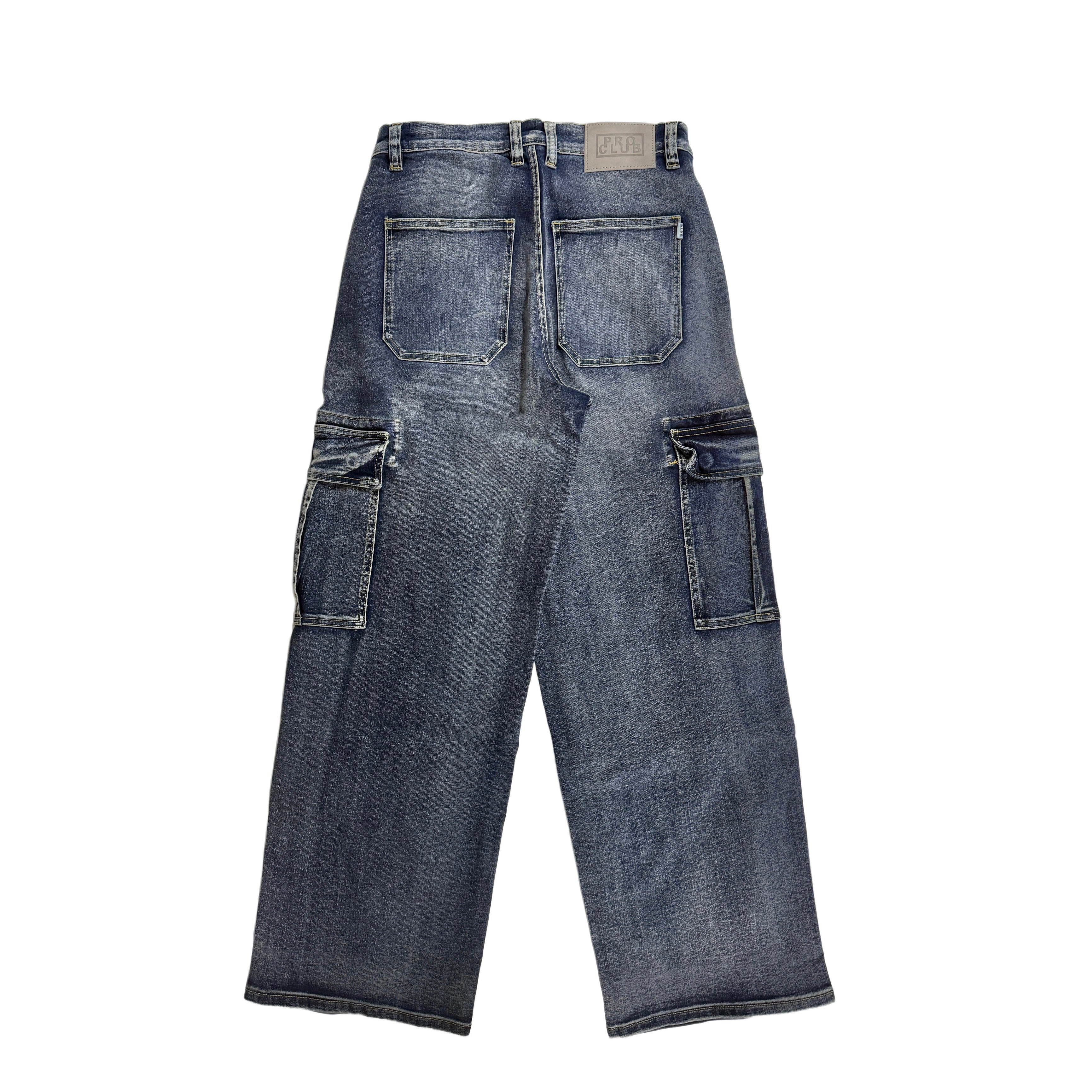 Pro Club Men's Heavyweight Baggy Fit Denim Cargo Pant