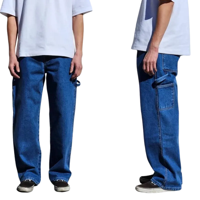 Neo Blue Carpenter Baggy Jeans