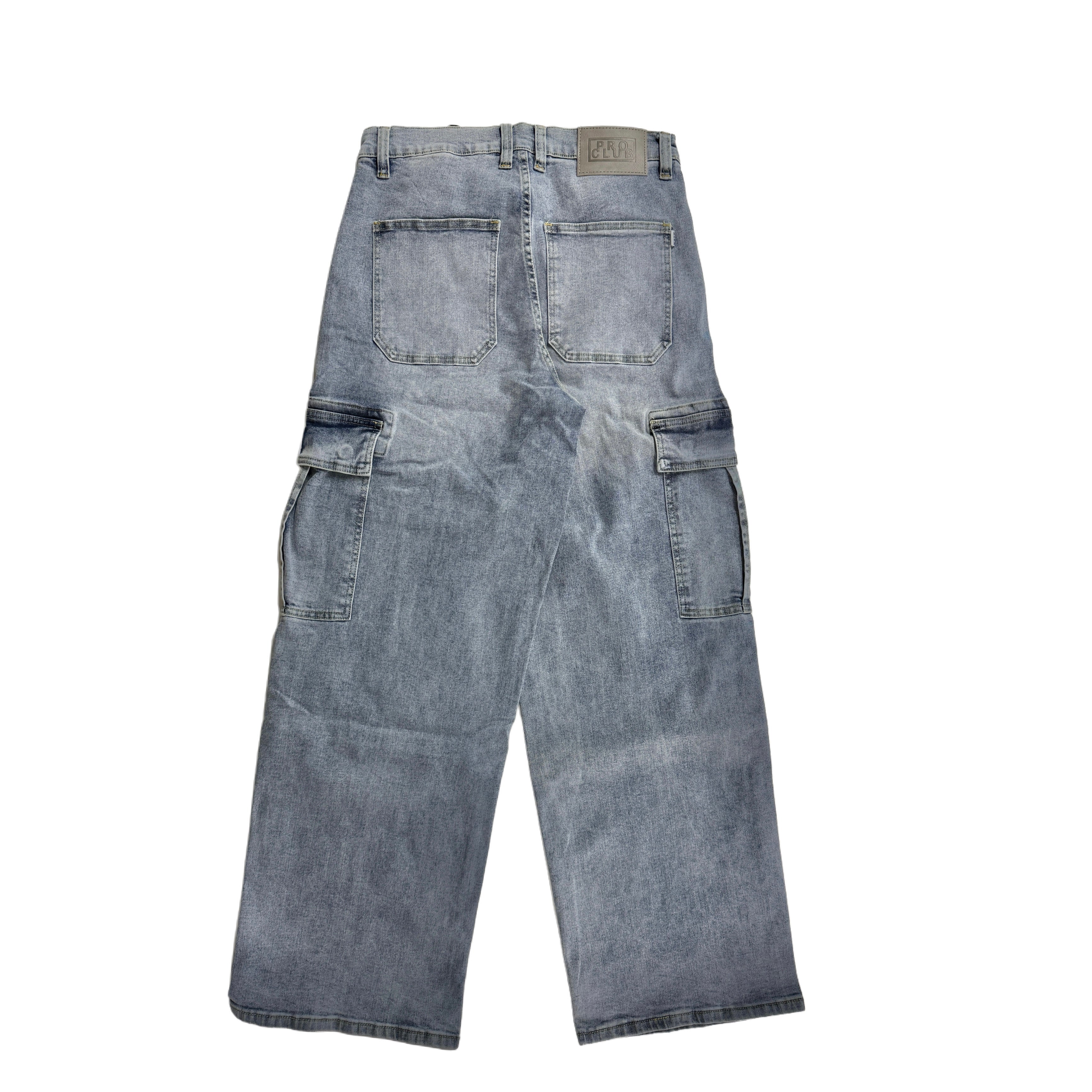 Pro Club Men's Heavyweight Baggy Fit Denim Cargo Pant