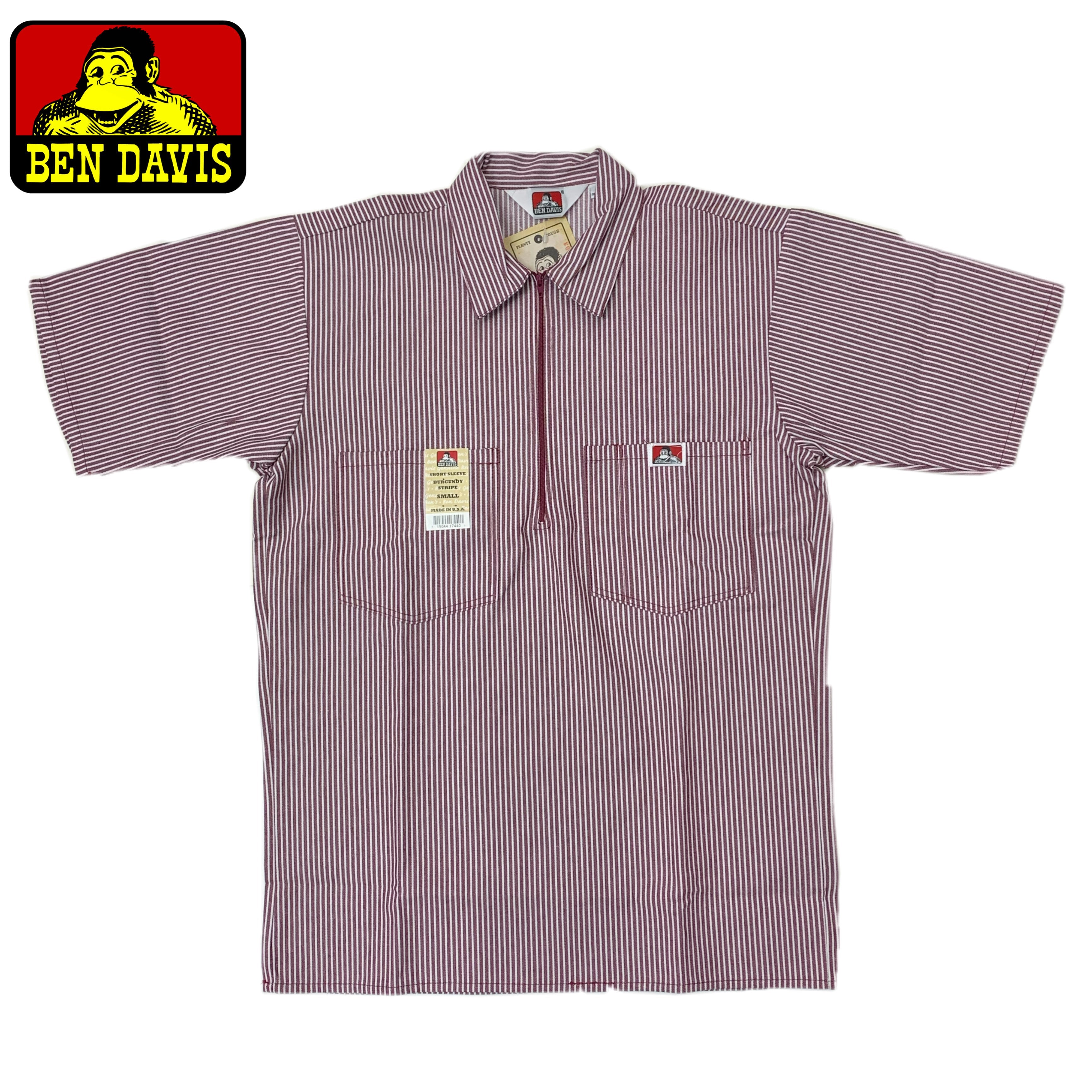 Ben Davis Short Sleeve Striped Half-Zip Shirt