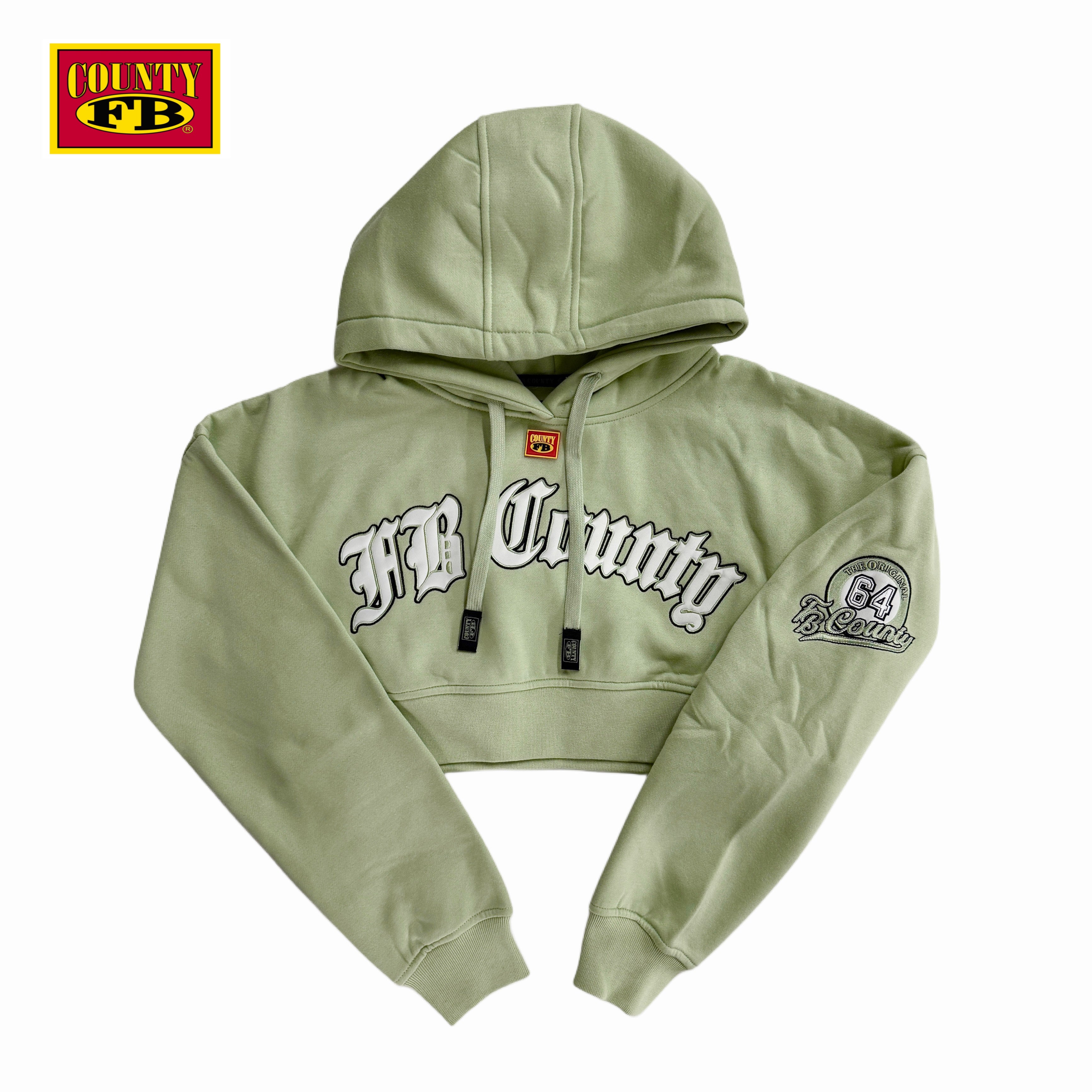 FB County Cropped Old School Hoodie