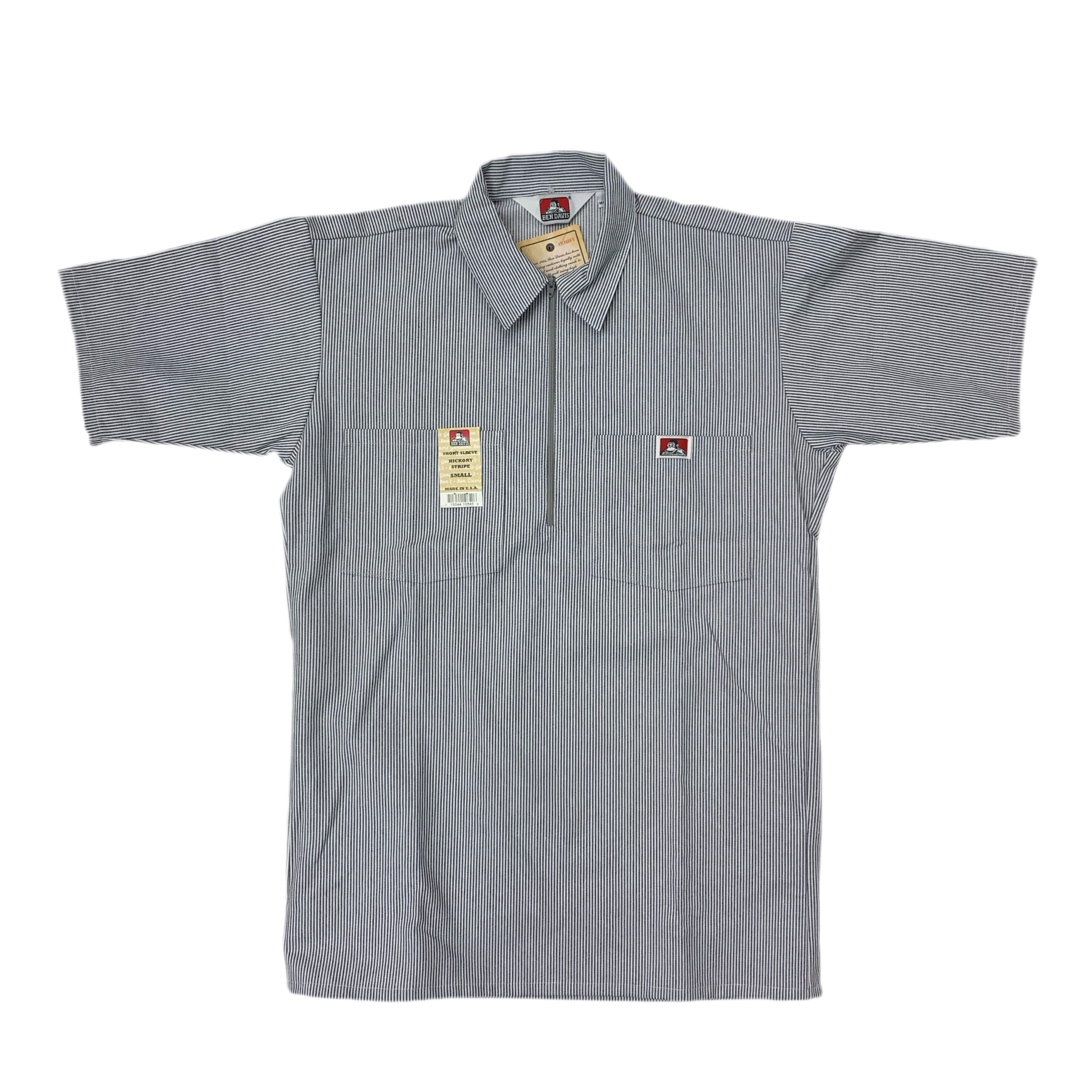 Ben Davis Short Sleeve Striped Half-Zip Shirt