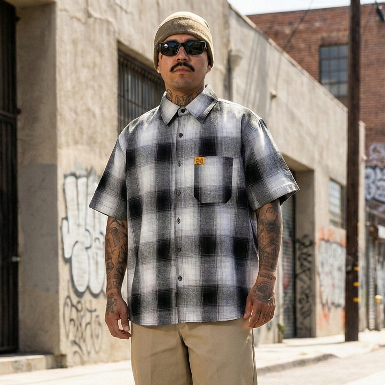 FB County Short Sleeve Checker Flannel Shirt