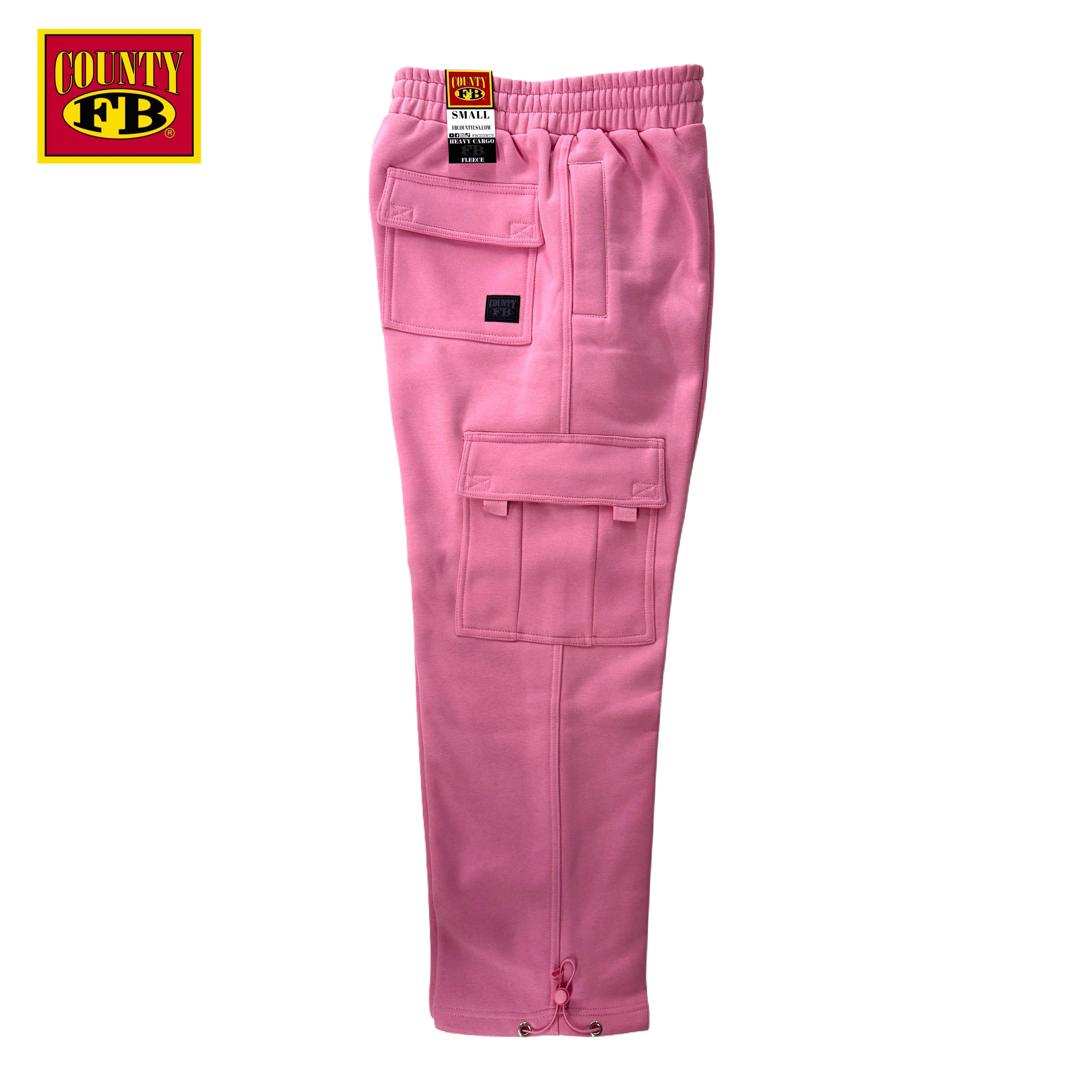 FB County Heavyweight Baggy Cargo Sweatpants Pink