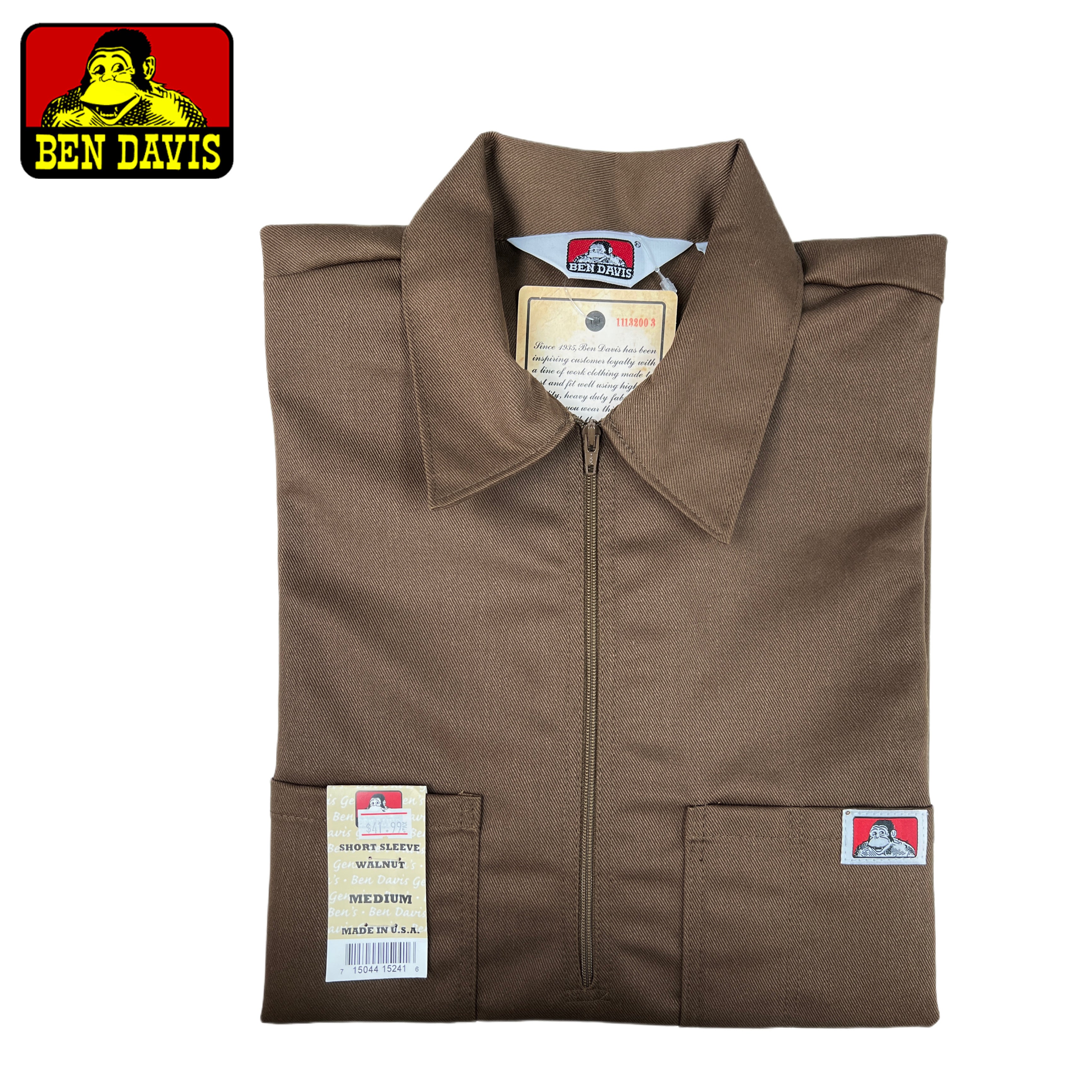 Ben Davis Short Sleeve Solid Half-Zip Shirt