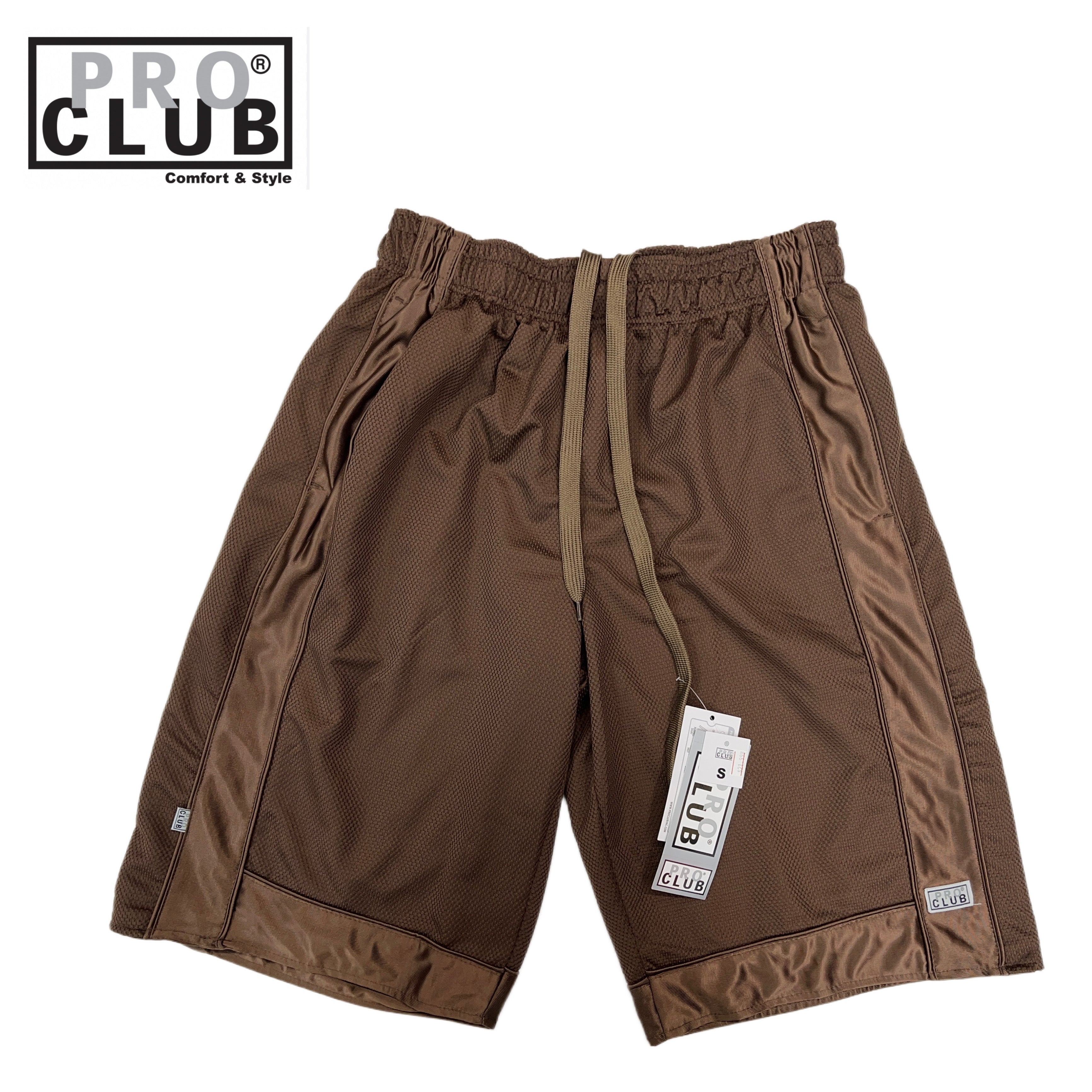 Pro Club Men's Heavyweight Mesh Basketball Shorts (Royal Blue/Red/Brown)