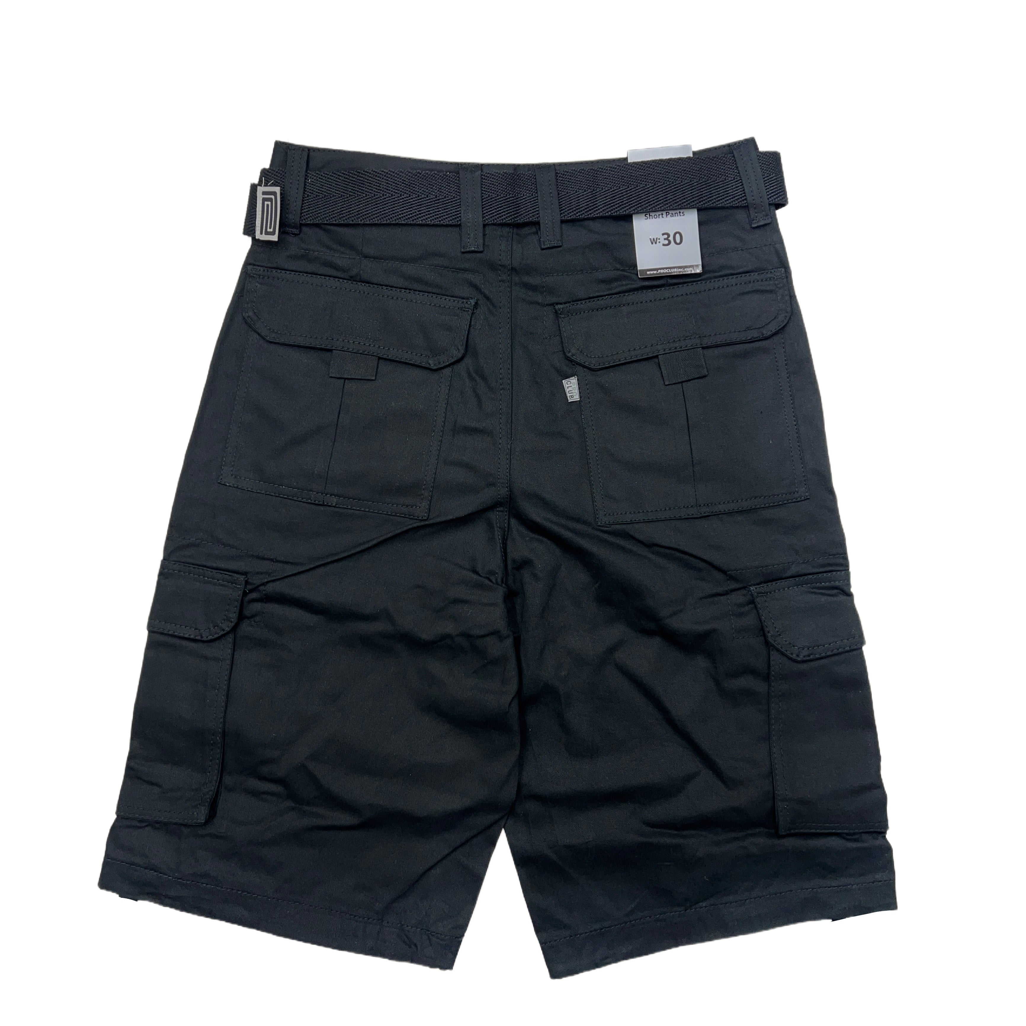 Pro Club Men's Cotton Twill Cargo Shorts With Belt