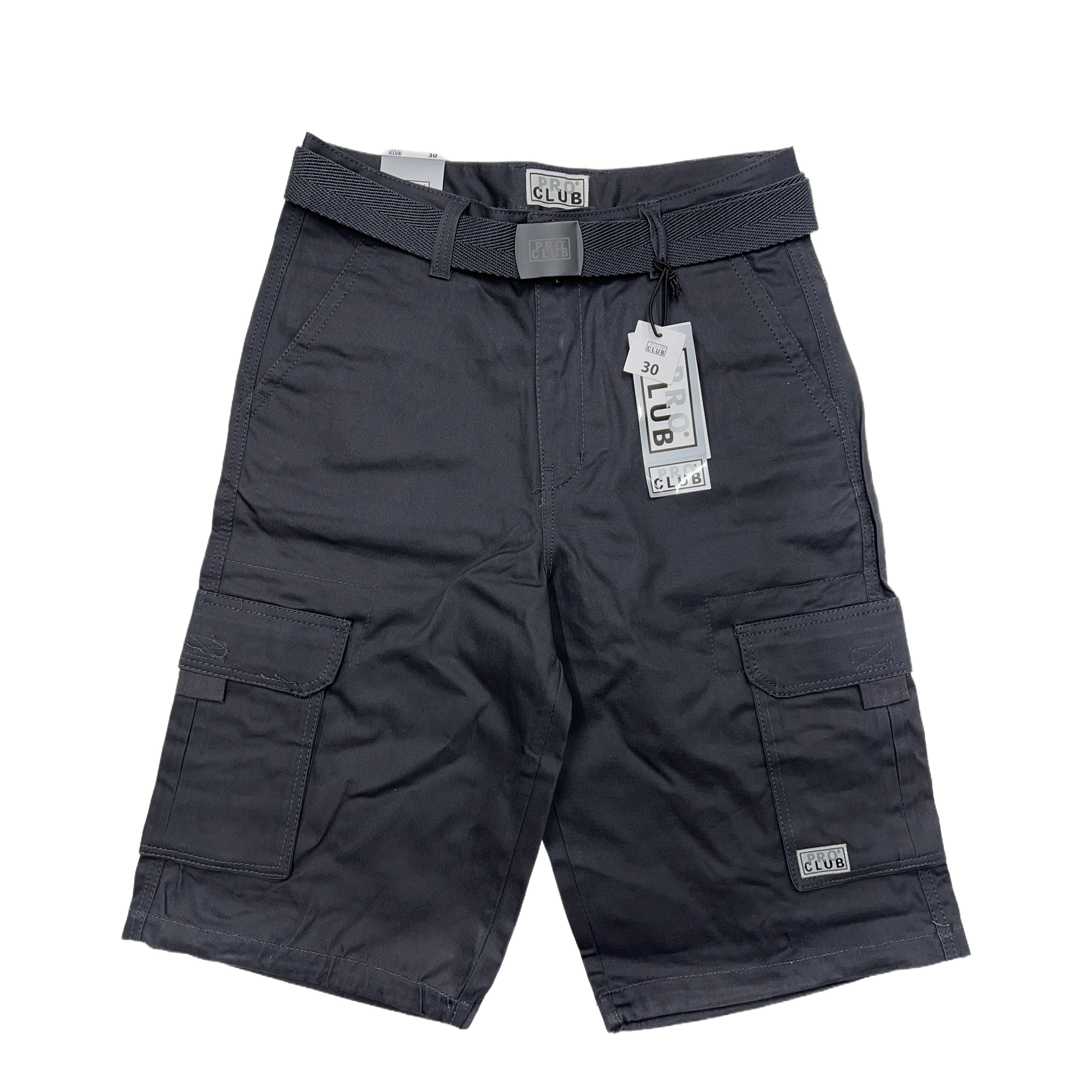 Pro Club Men's Cotton Twill Cargo Shorts With Belt