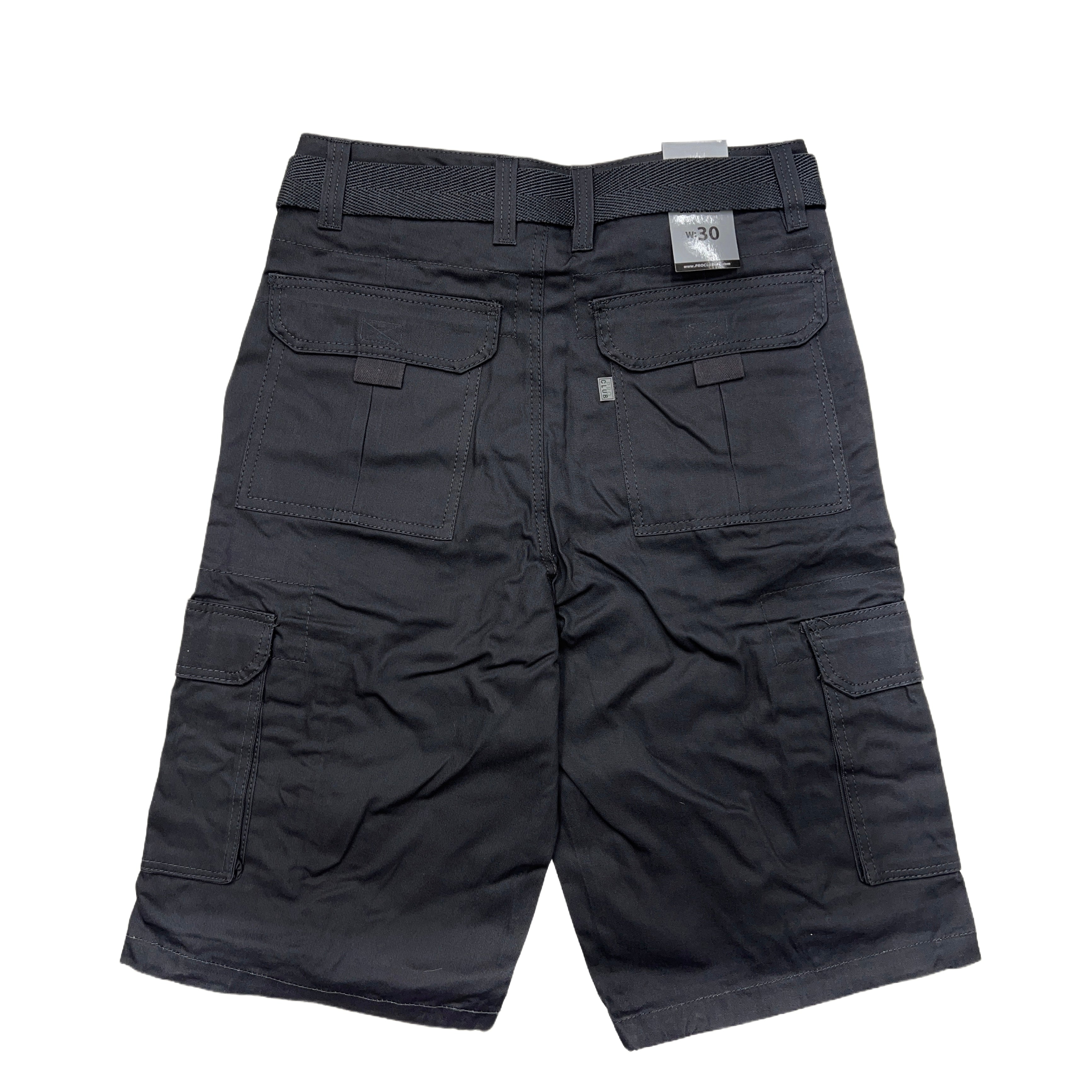 Pro Club Men's Cotton Twill Cargo Shorts With Belt