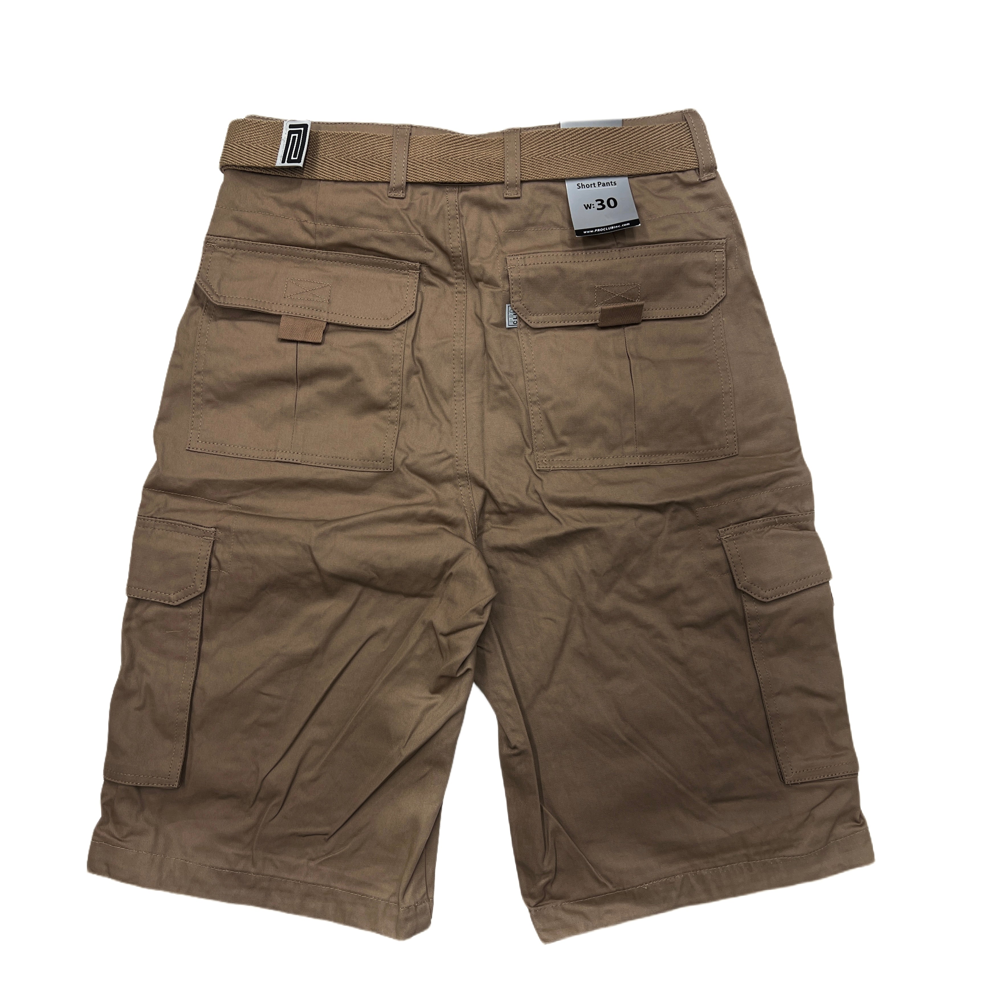Pro Club Men's Cotton Twill Cargo Shorts With Belt