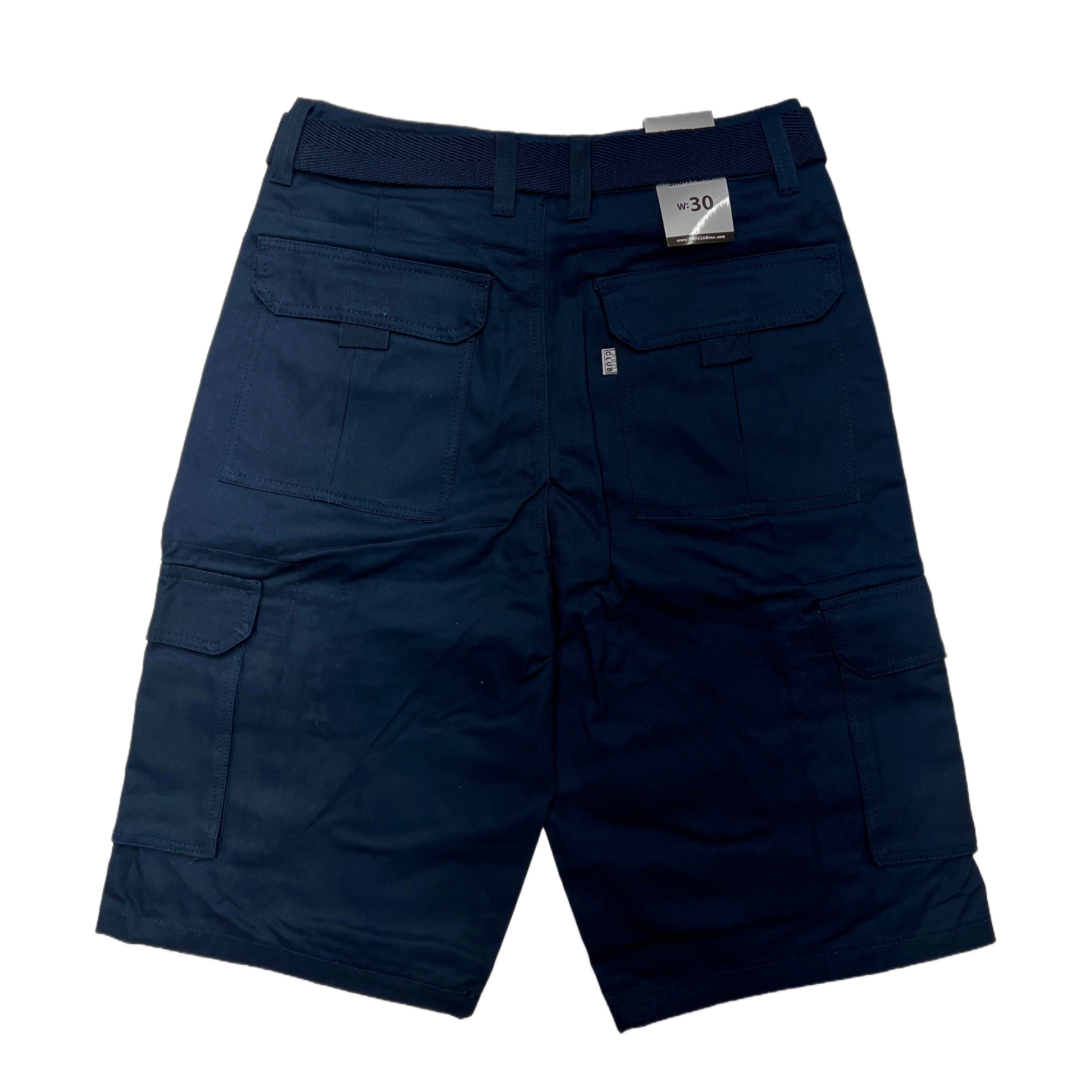Pro Club Men's Cotton Twill Cargo Shorts With Belt