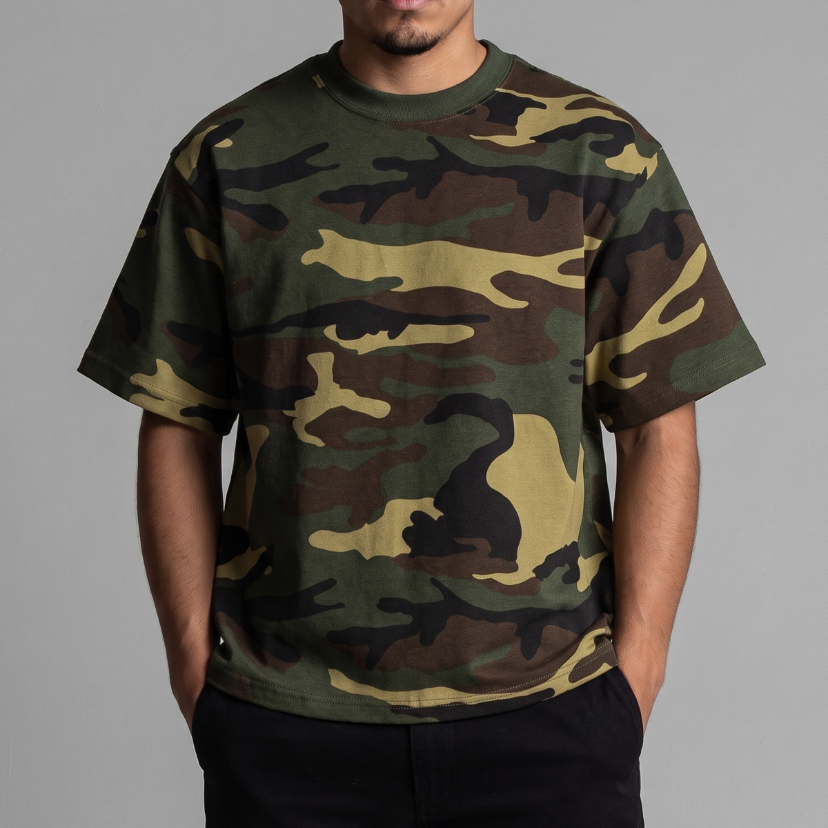 SHAKAWEAR Men's 7.5oz Max Heavyweight Cropped Tee CAMO