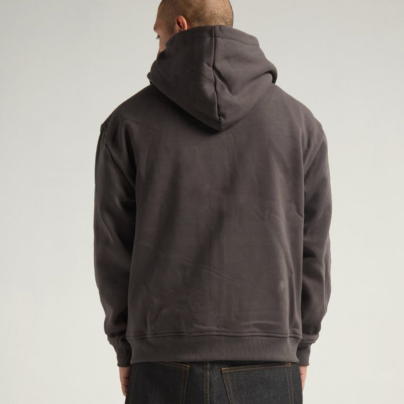 Shaka Wear Men's Essential Super Heavyweight Zip Hoodie CHARCOAL BACK