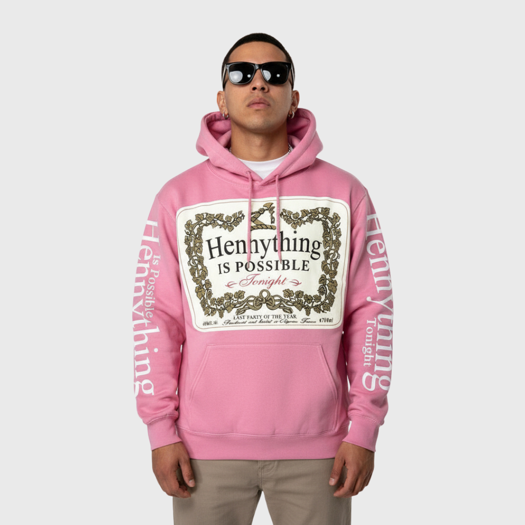 TFashion Graphic Hoodie - Hennything Is Possible - Pink