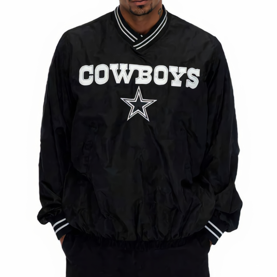COWBOYS(NFL) アメリカンフットボール・ウォームアップジャケット Dallas Cowboys Windbreaker with Pocket - Black