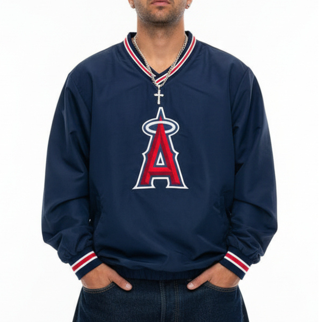 Los Angeles Angels Windbreaker with Pocket - Navy