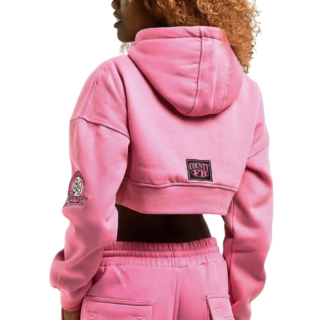 FB County Cropped Old School Hoodie