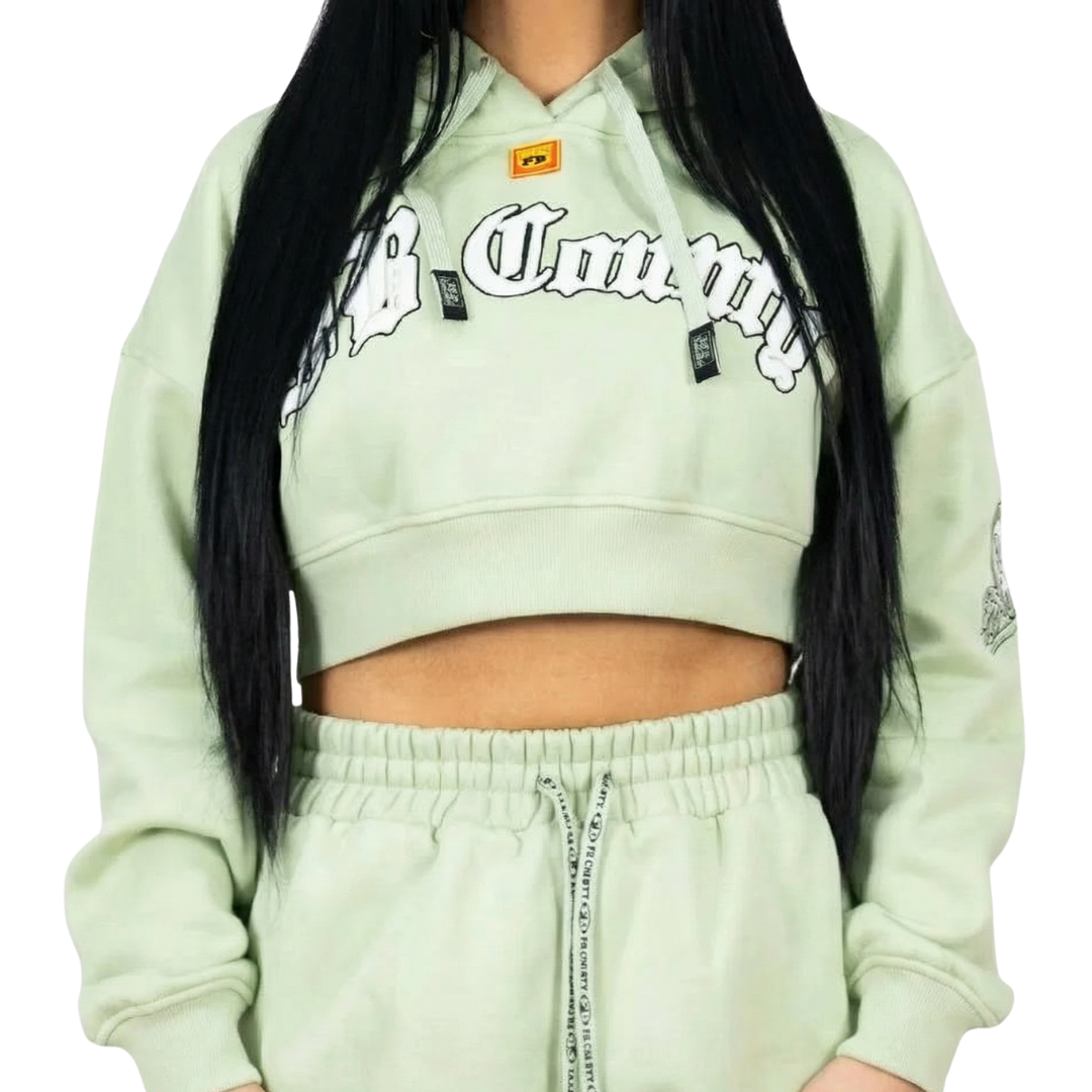 FB County Cropped Old School Hoodie
