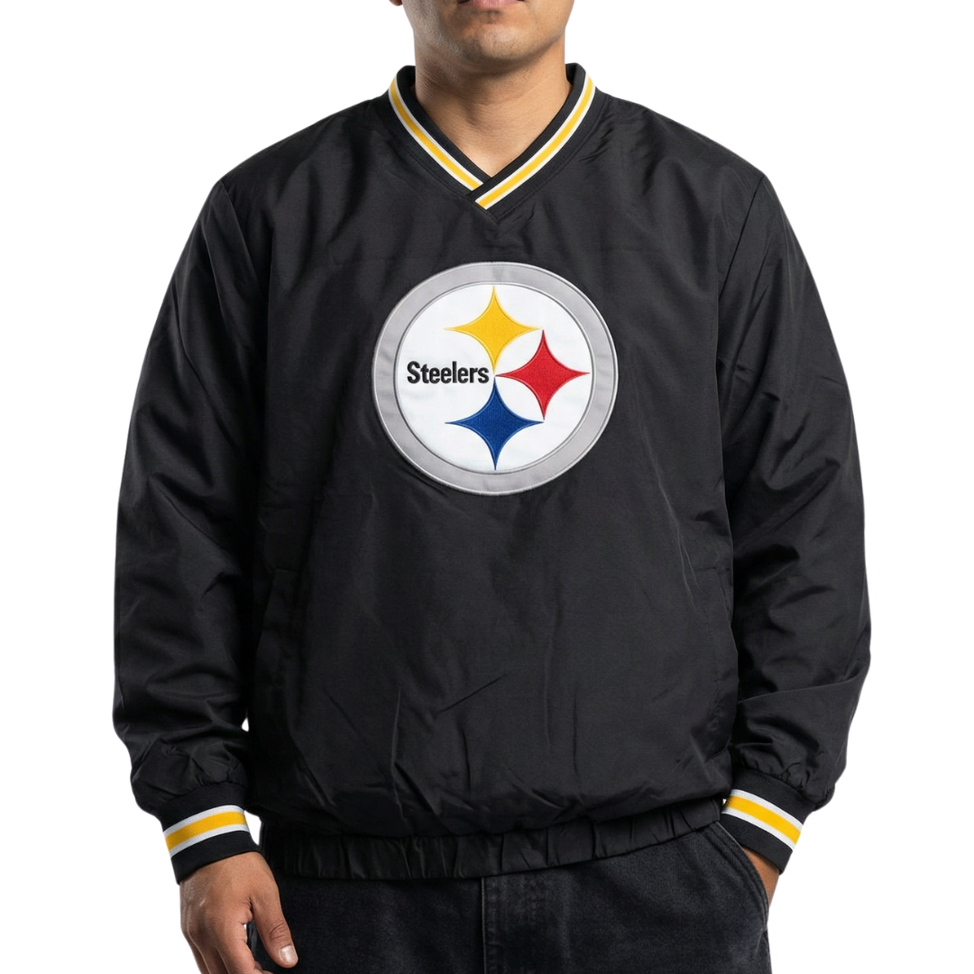 Pittsburgh Steelers Windbreaker with Pocket - Black Pittsburgh Steelers Windbreaker with Pocket - Black