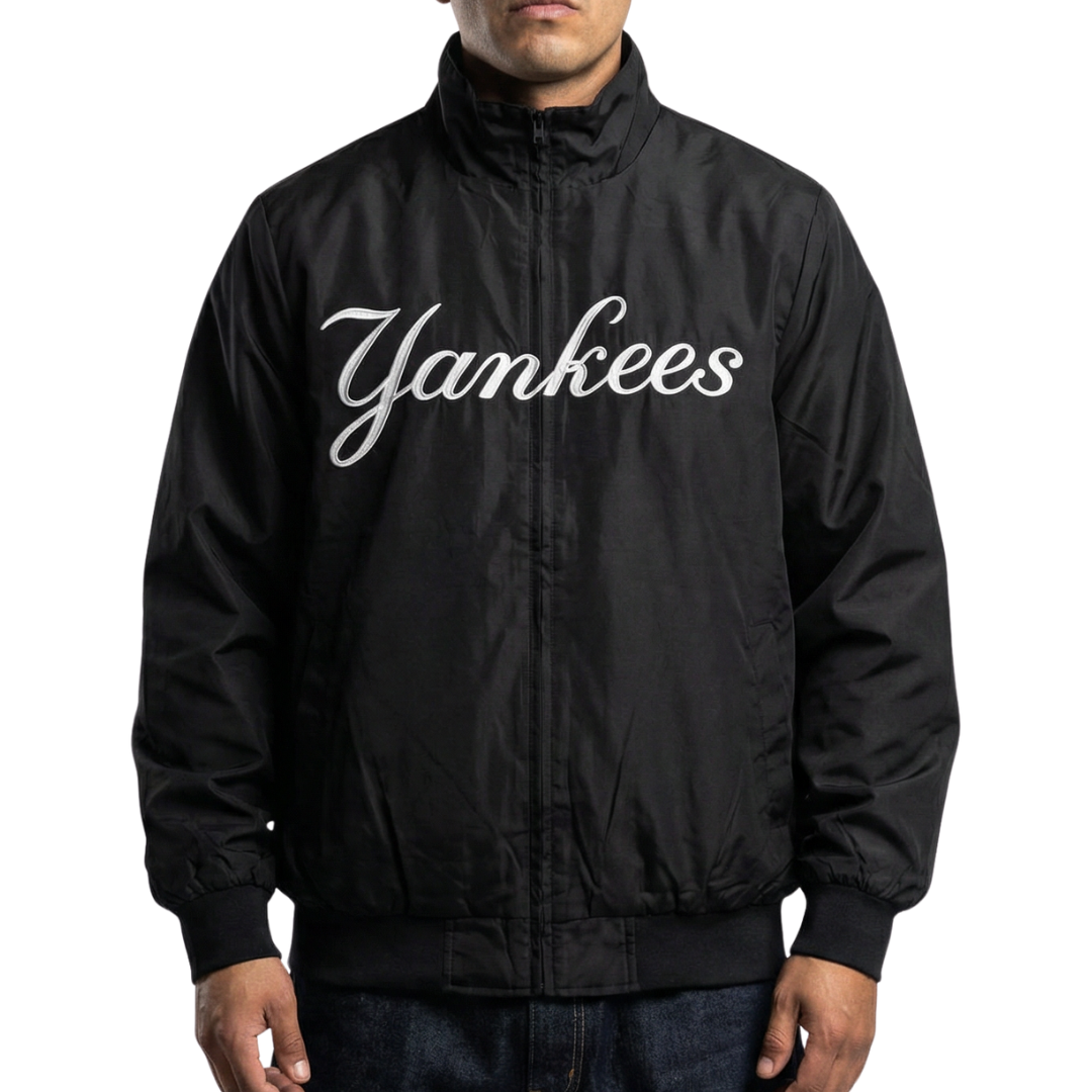 New York Yankees Zipper Windbreaker - Black New York Yankees Zipper Windbreaker - Black