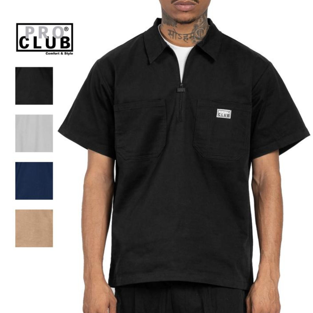 Pro Club Men's Heavyweight Half-Zip Work Shirt