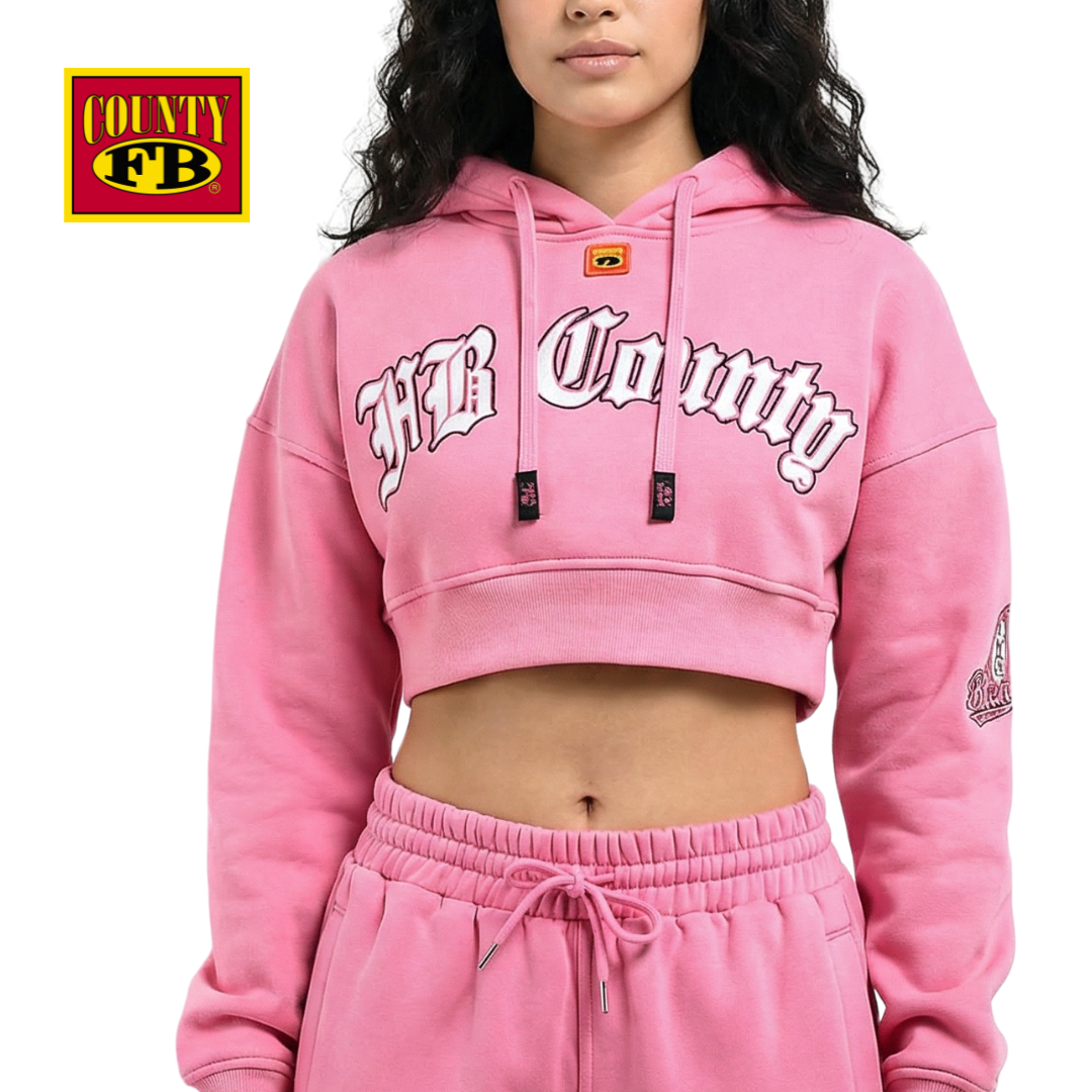 FB County Cropped Old School Hoodie