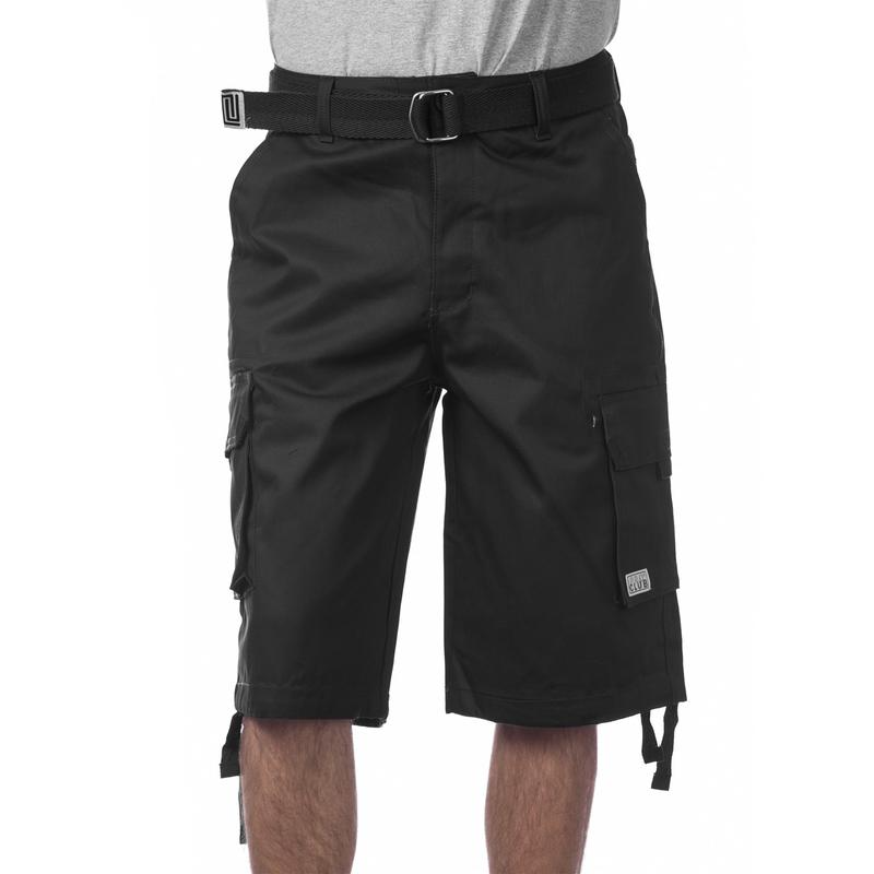 Pro Club Men's Cotton Twill Cargo Shorts With Belt