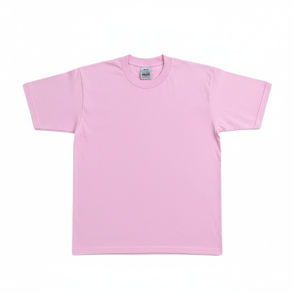 Pro Club Men's Heavyweight Cotton Short Sleeve Crew Neck T-Shirt - Pink