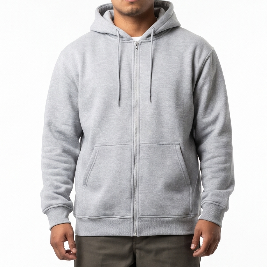 TFashionmart Men's Heavyweight Full Zip Up Fleece Hooide