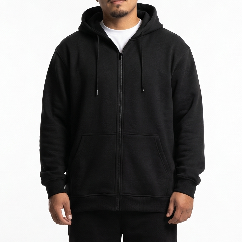 TFashionmart Men's Heavyweight Full Zip Up Fleece Hooide