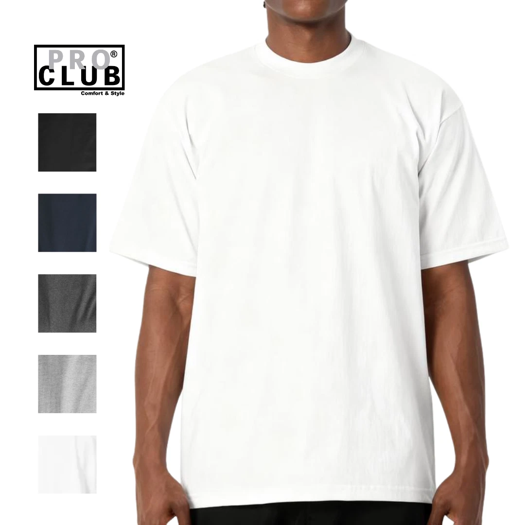 Pro Club Men's Heavyweight Cotton Short Sleeve Crew Neck T-Shirt