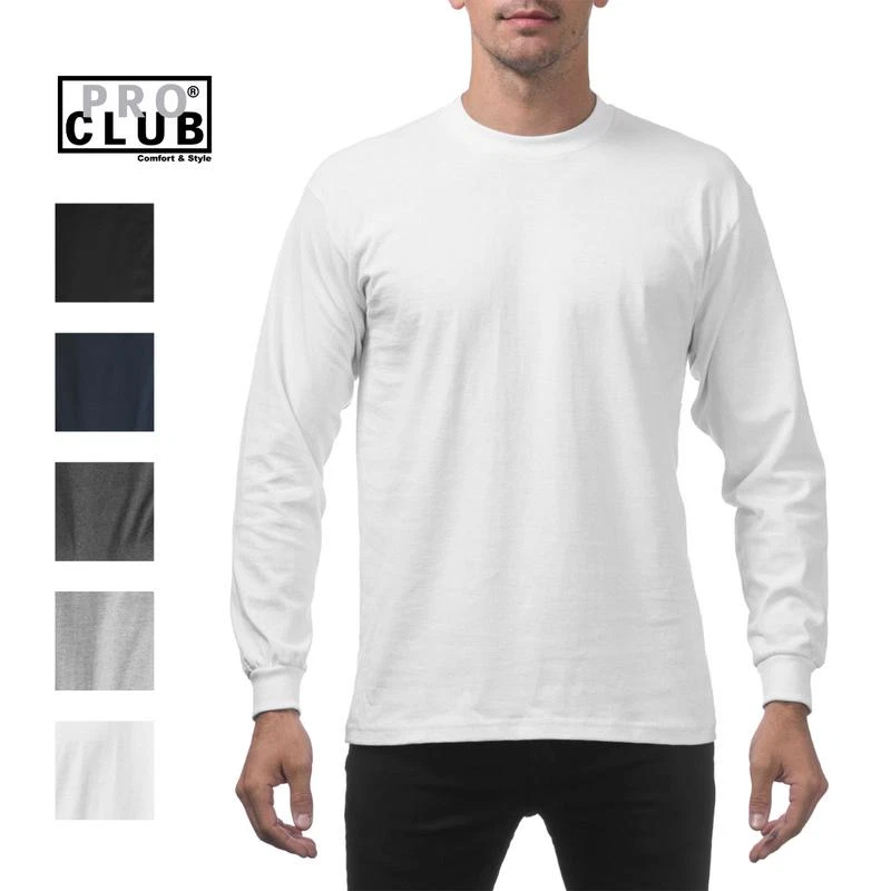 Pro Club Men's Heavyweight Cotton Long Sleeve T-Shirt