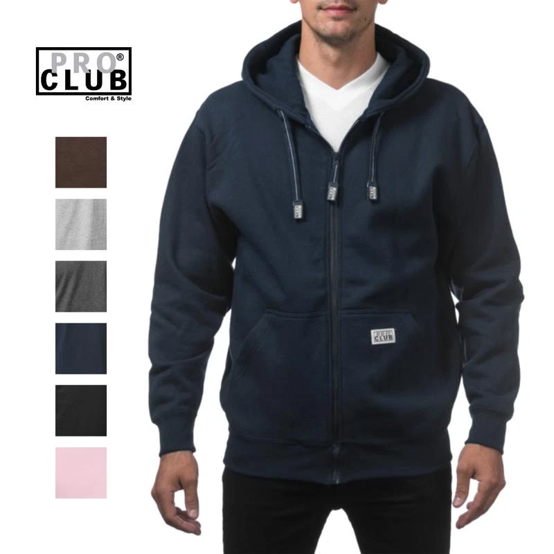 Pro Club Men's Heavyweight Full Zip Fleece Hoodie