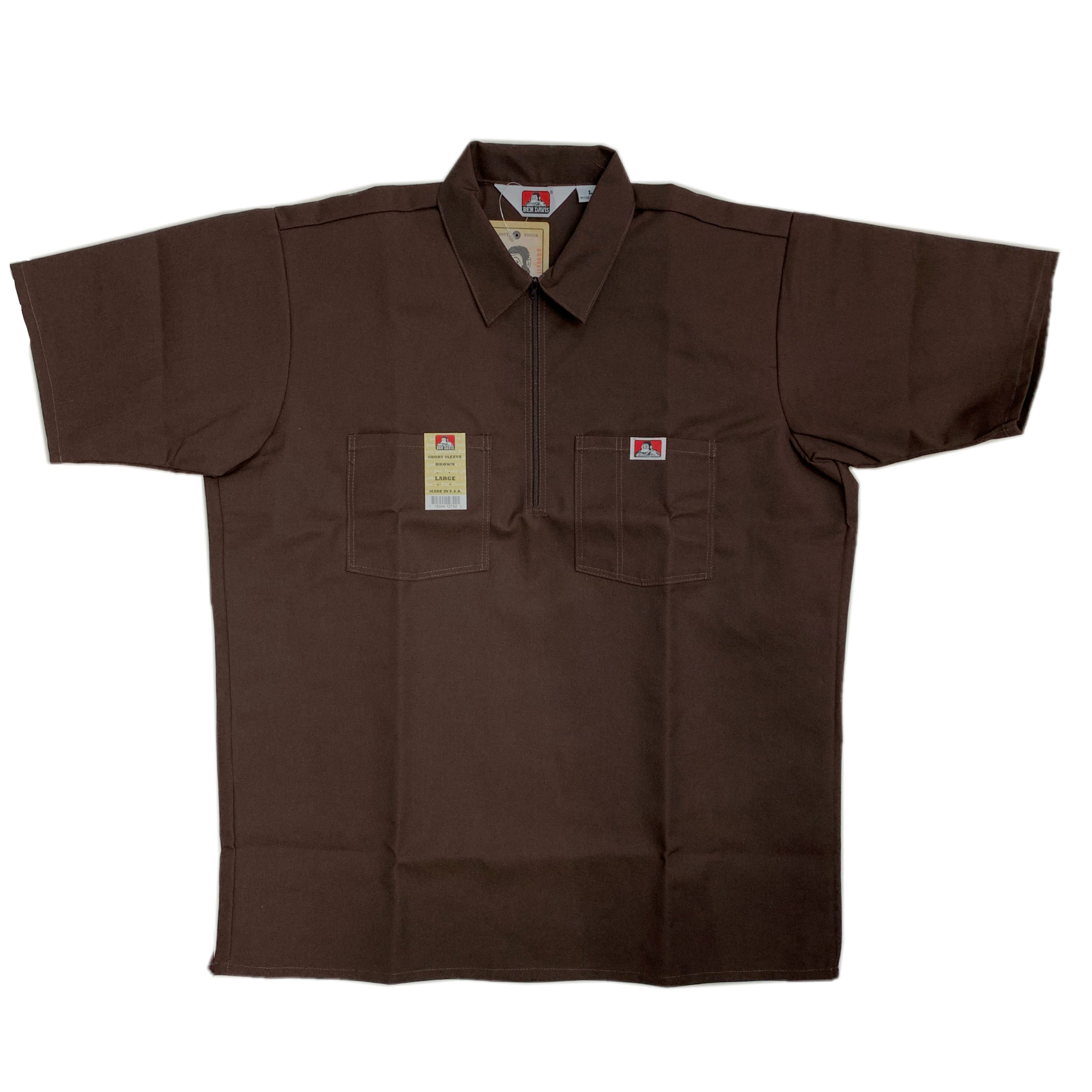 Ben Davis Short Sleeve Solid Half-Zip Shirt
