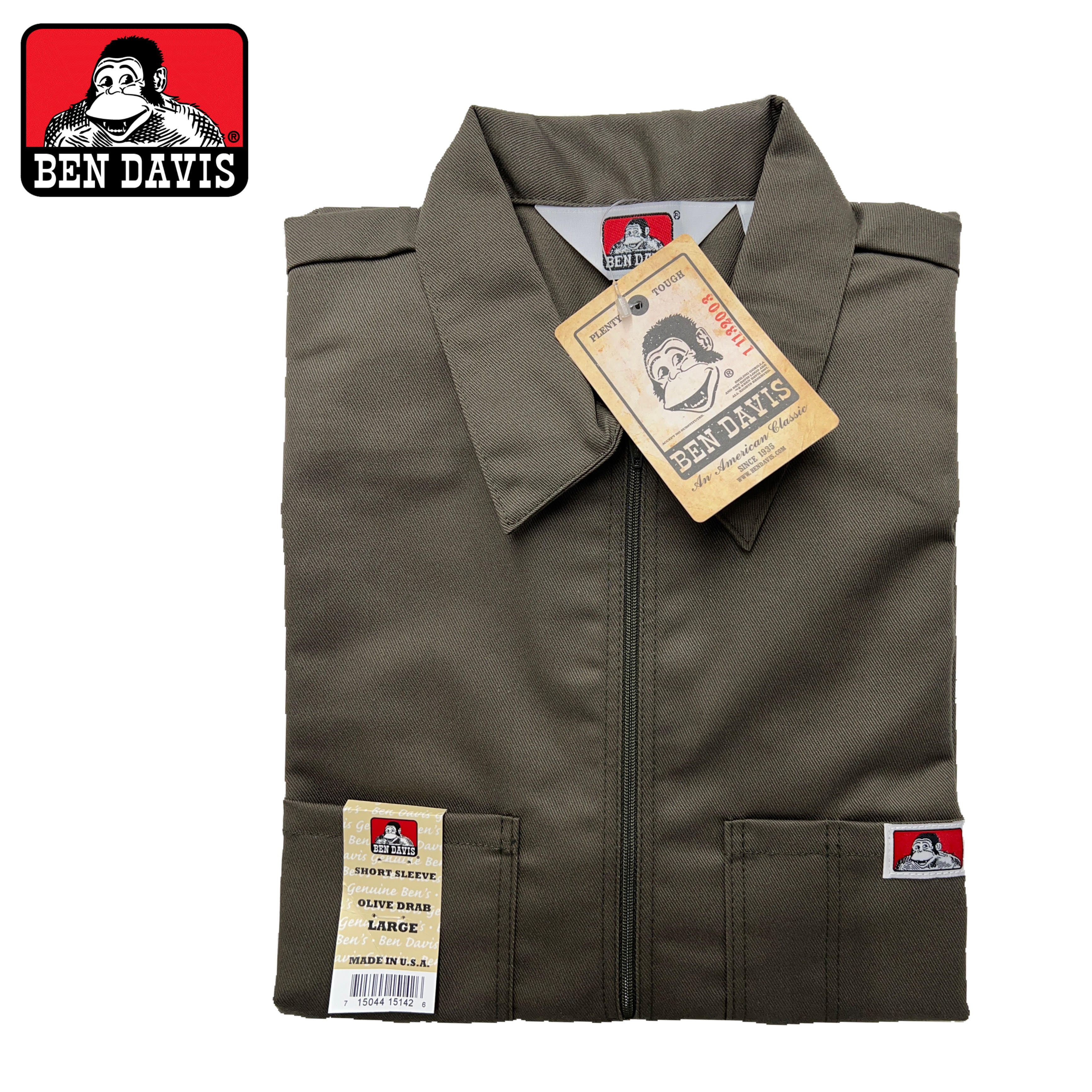 Ben Davis Short Sleeve Solid Half-Zip Shirt