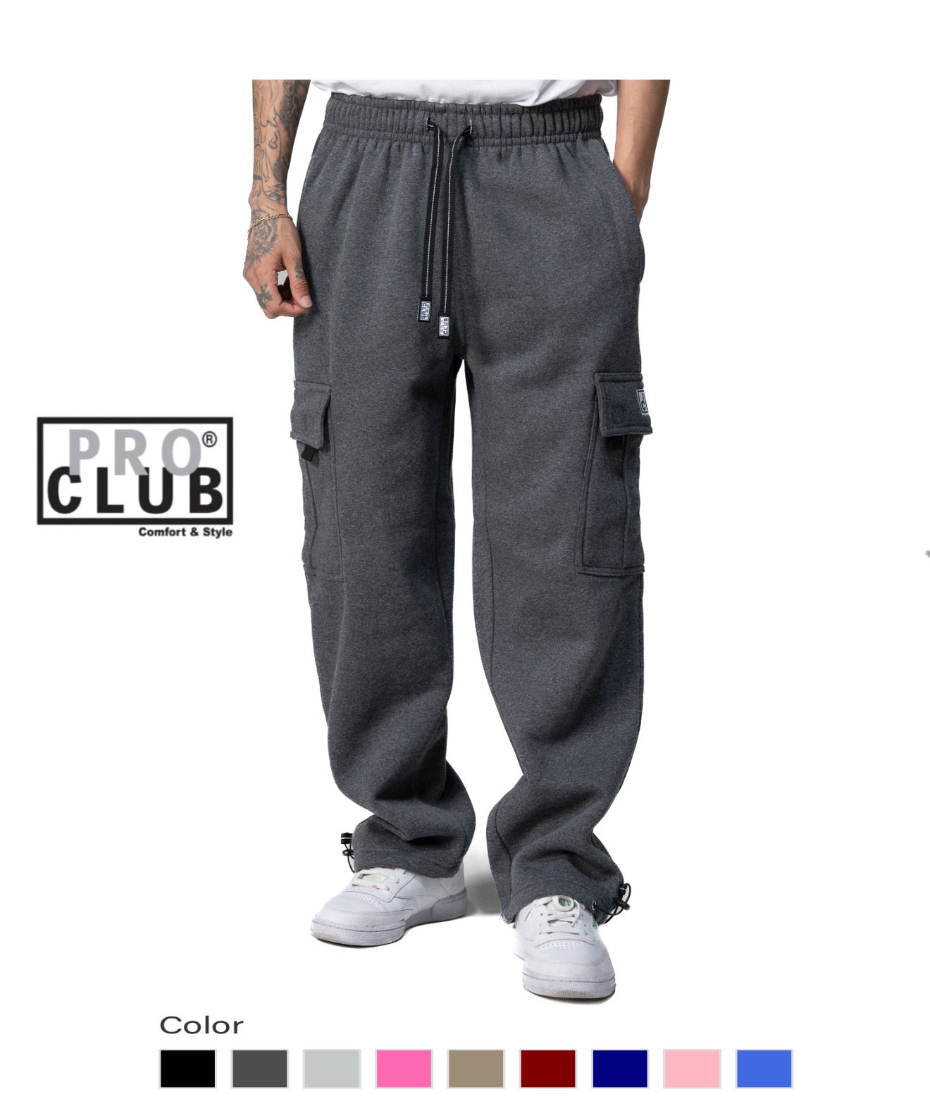 Pro Club Men's Heavyweight Fleece Cargo Pants
